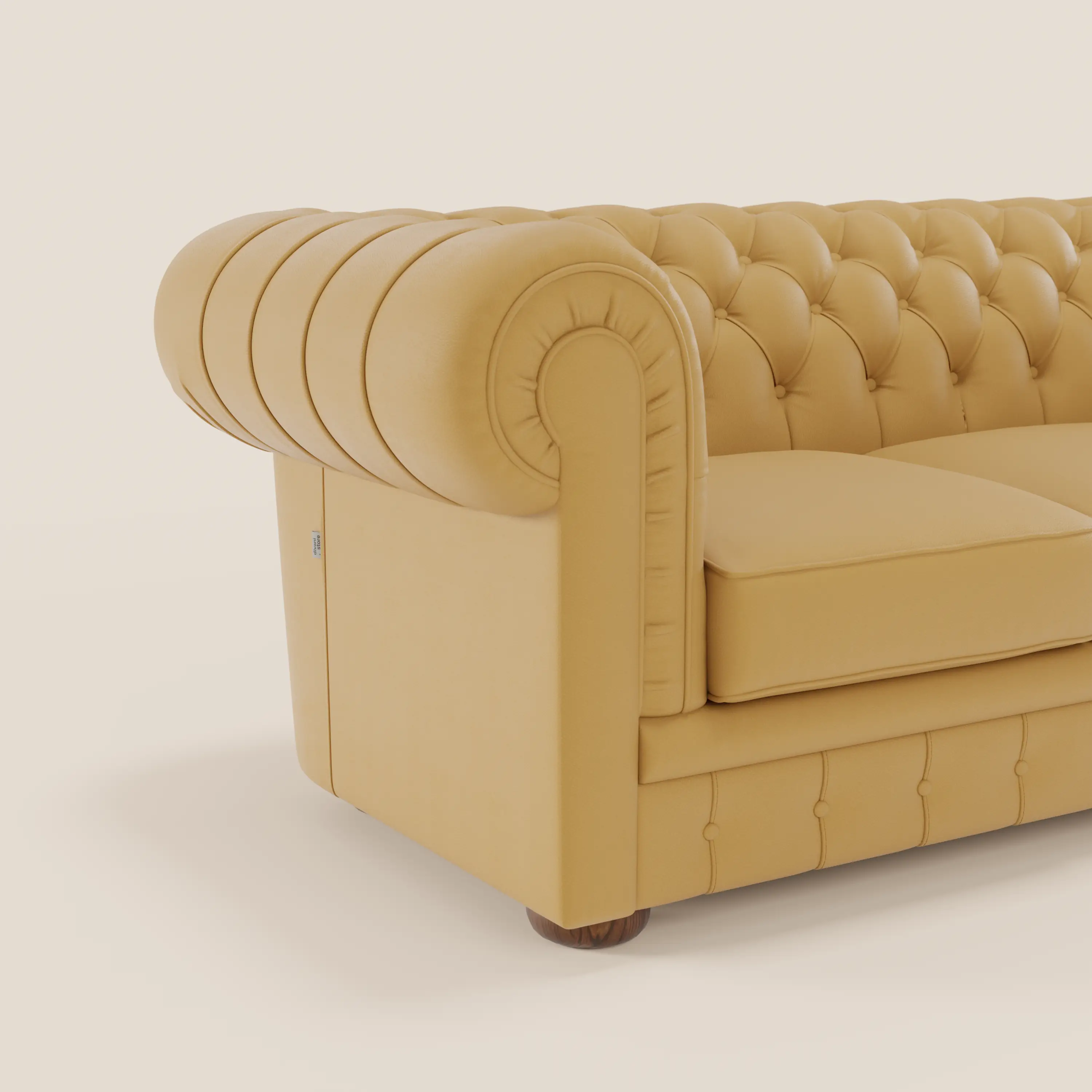 Chester 4 places 3 assises en véritable cuir - Chesterfield capitonnage artisanal - Image 108