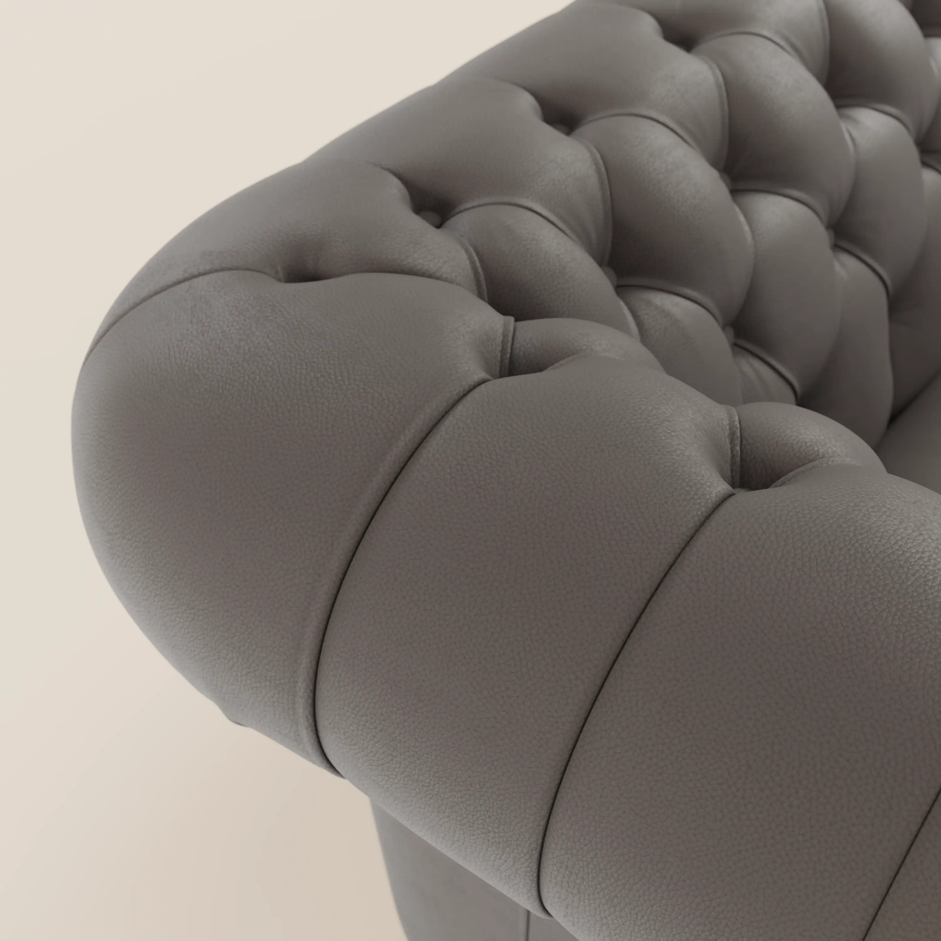 Chester 4 places 3 assises en véritable cuir - Chesterfield capitonnage artisanal - Image 115