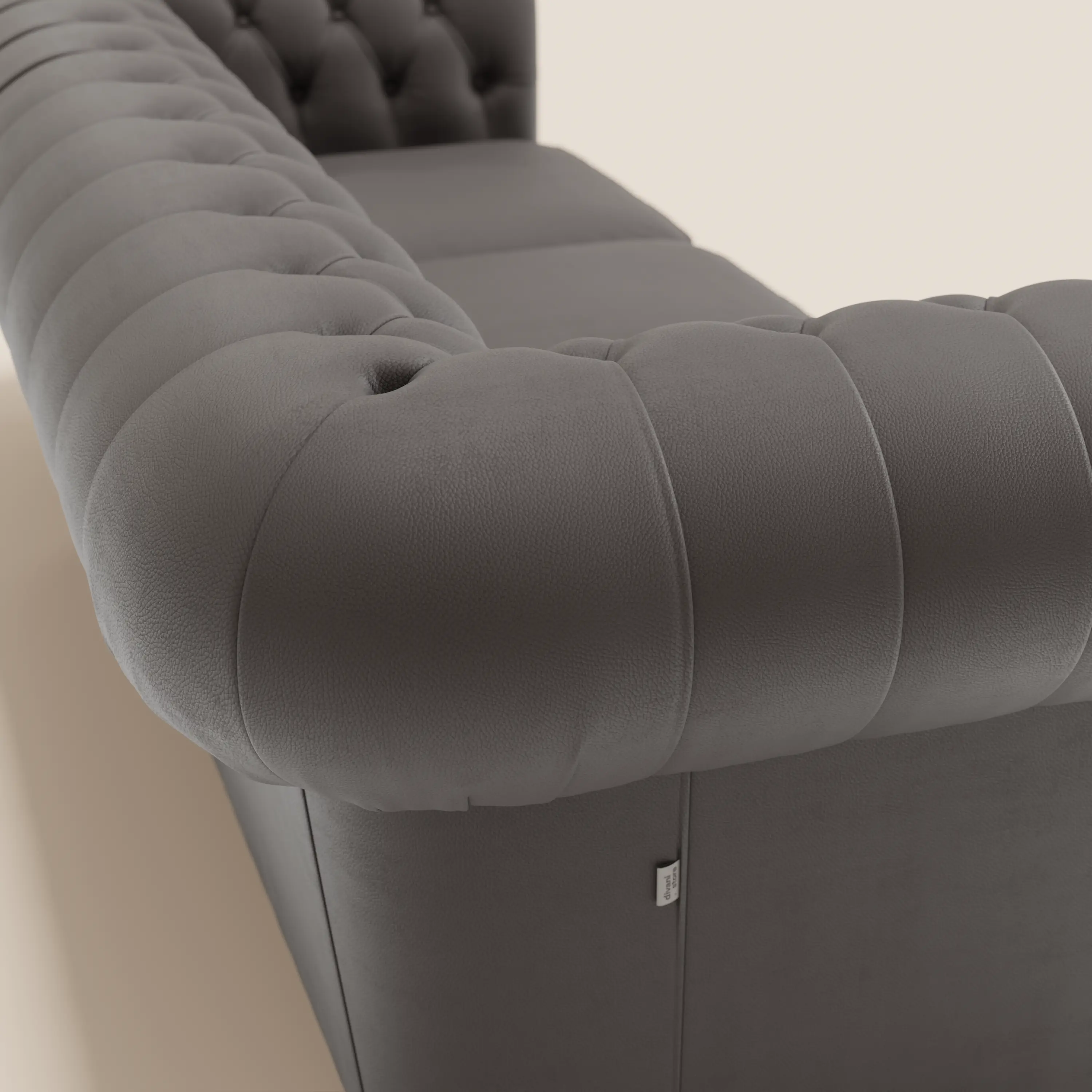 Chester 4 places 3 assises en véritable cuir - Chesterfield capitonnage artisanal - Image 119