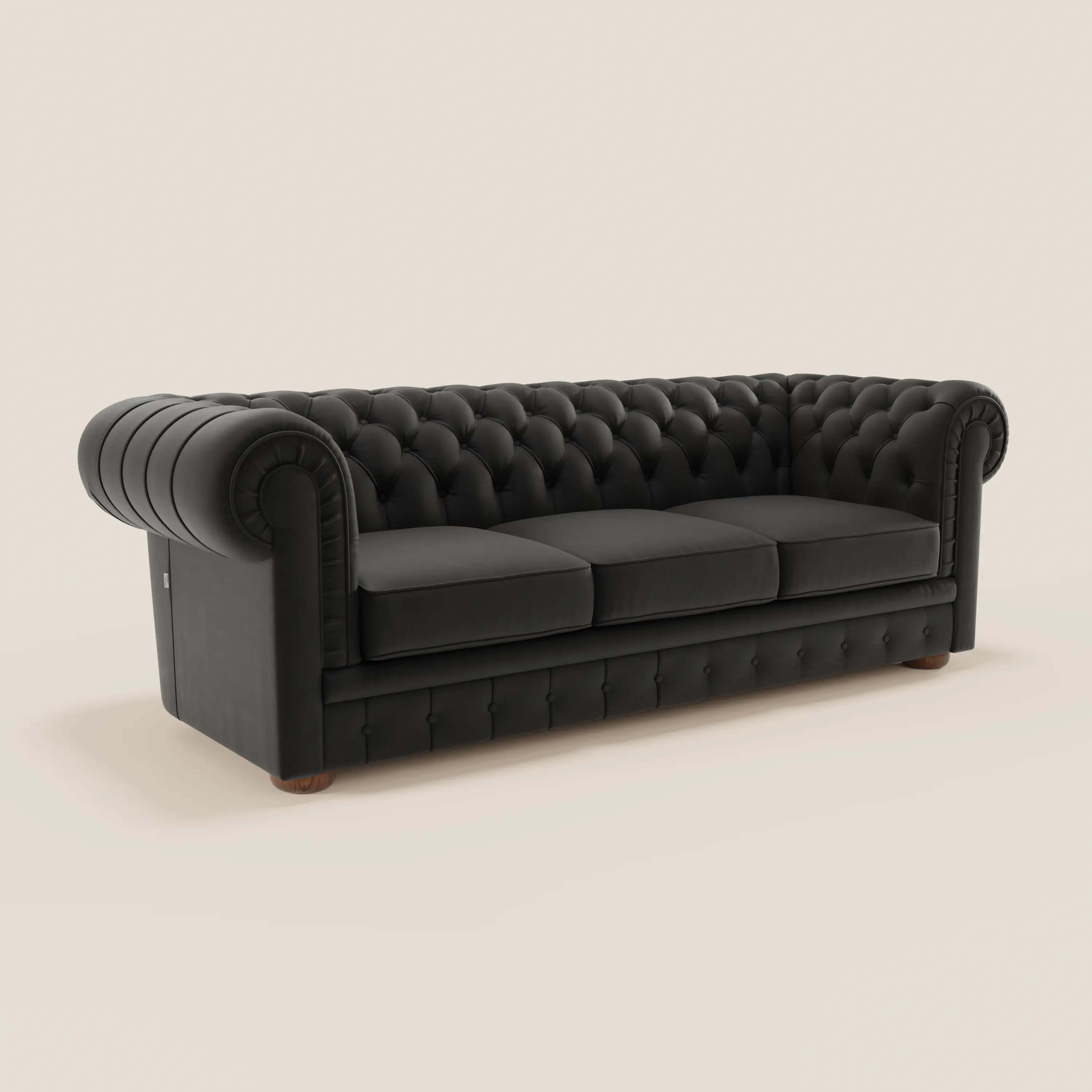 Chester 4 places 3 assises en véritable cuir - Chesterfield capitonnage artisanal - Image 123