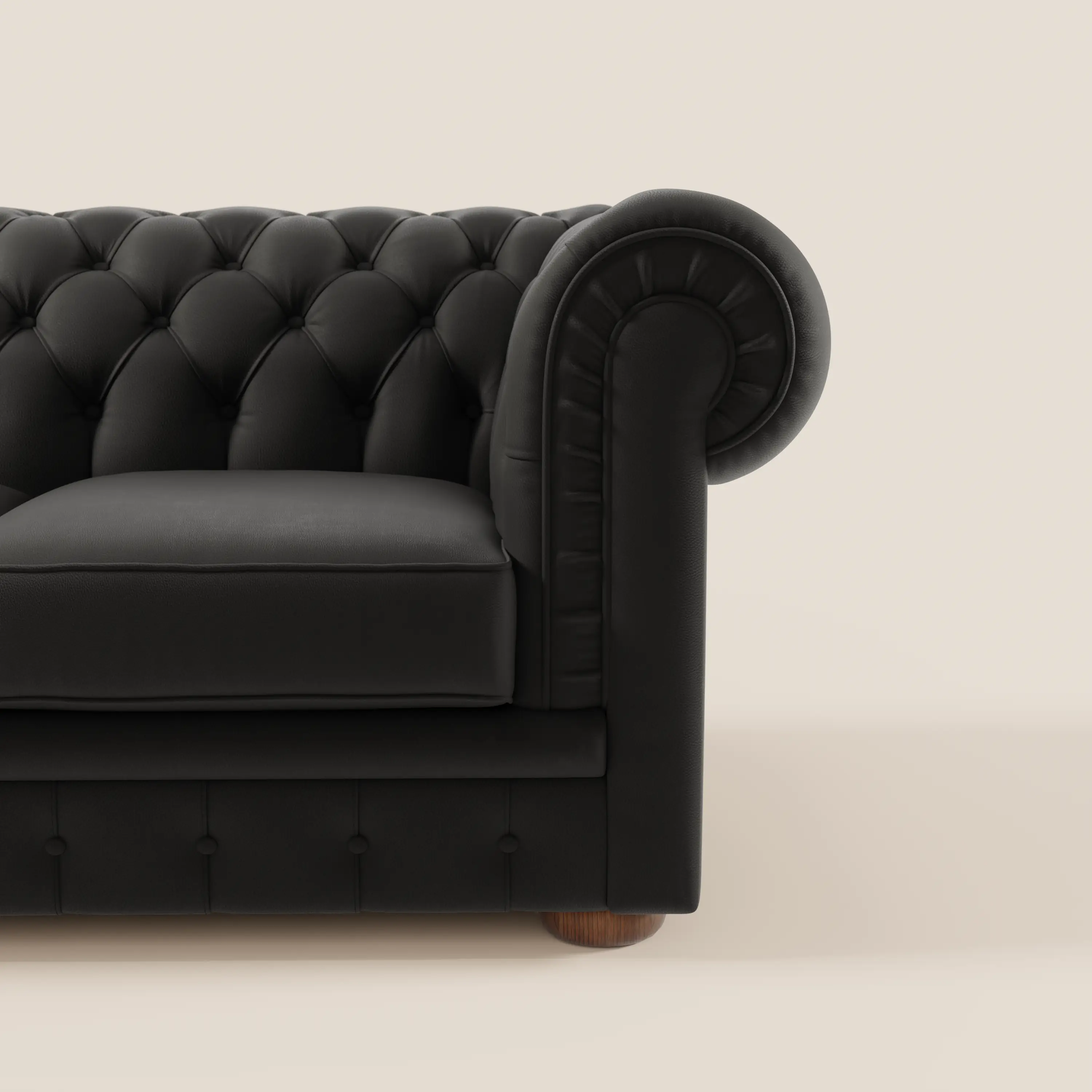 Chester 4 places 3 assises en véritable cuir - Chesterfield capitonnage artisanal - Image 124