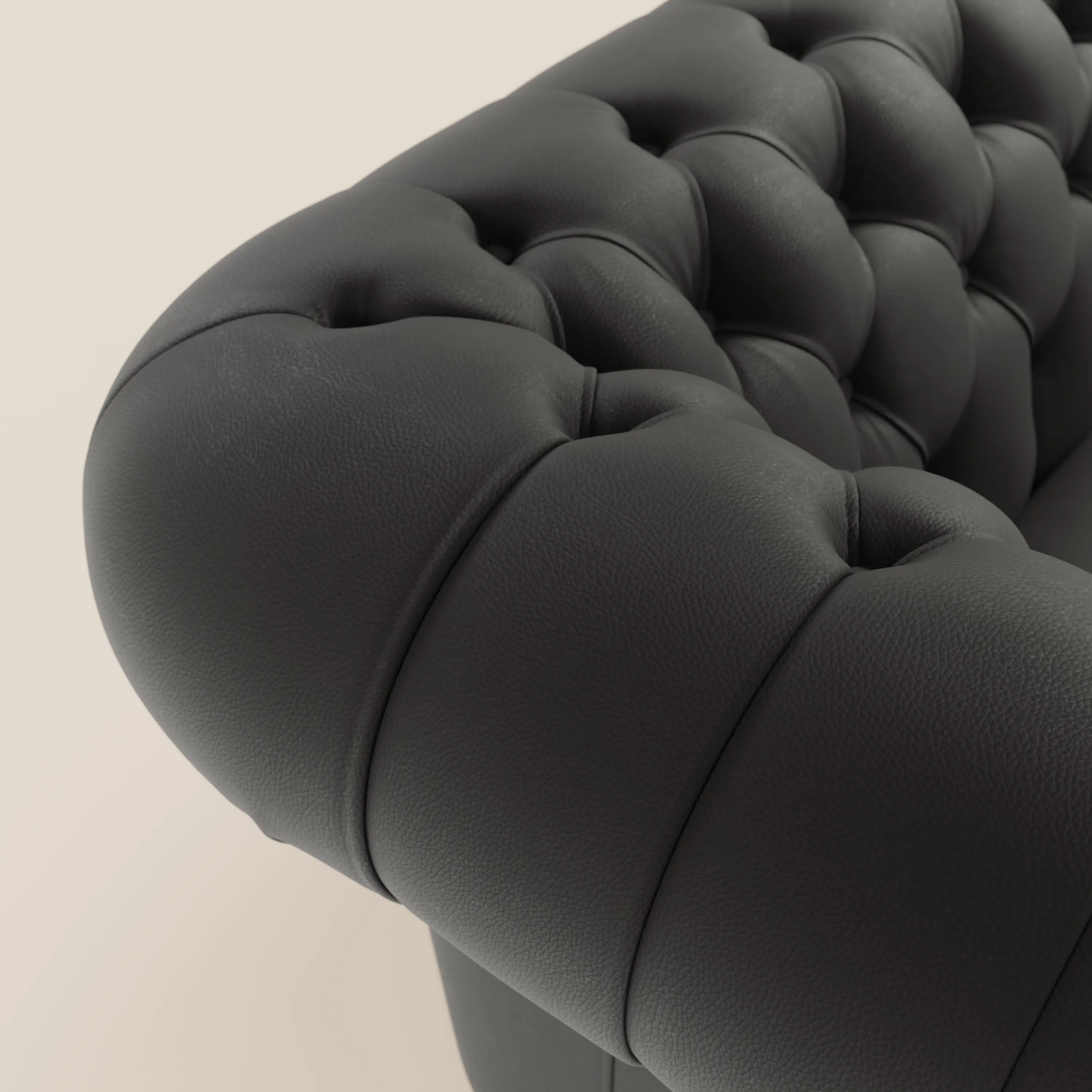Chester 4 places 3 assises en véritable cuir - Chesterfield capitonnage artisanal - Image 125