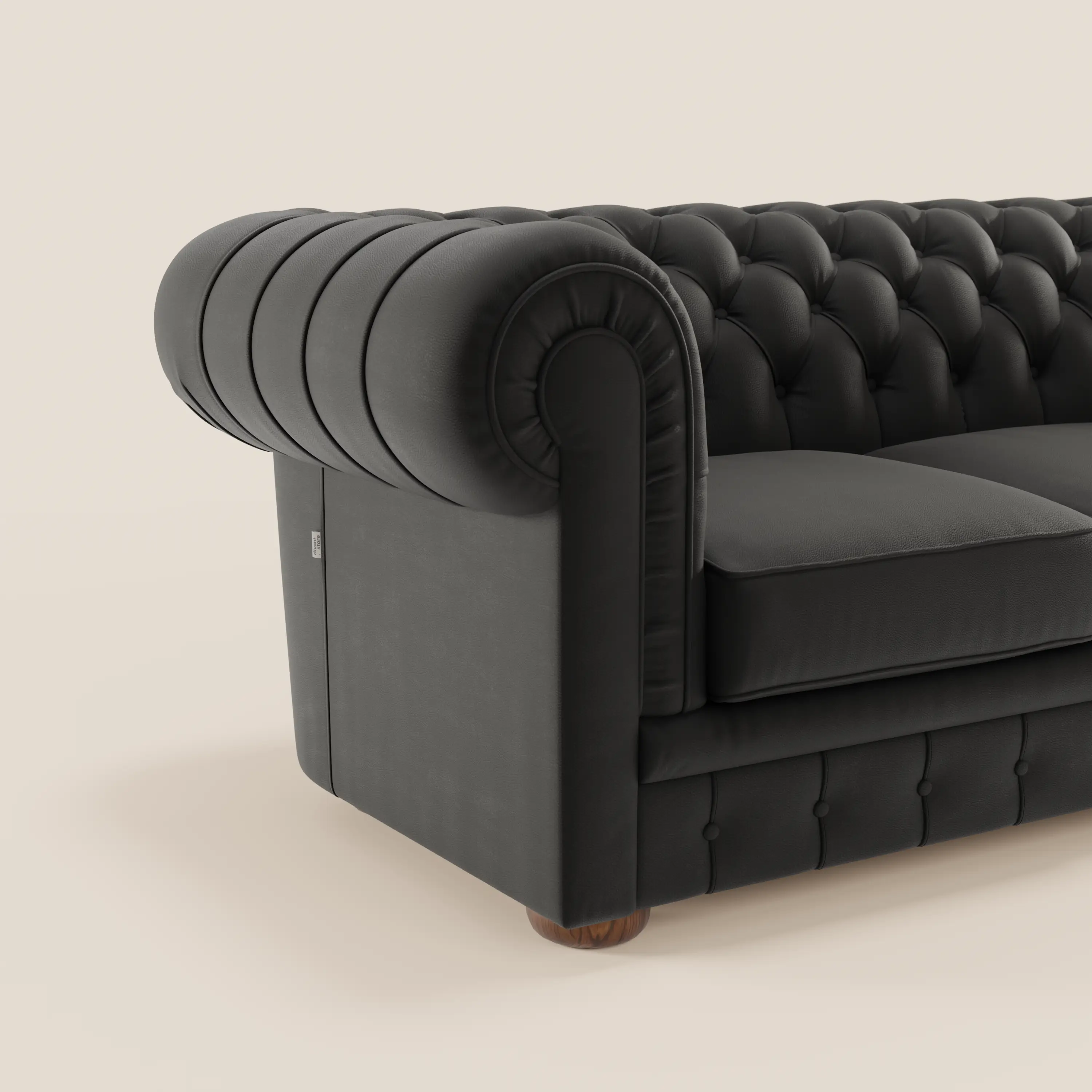 Chester 4 places 3 assises en véritable cuir - Chesterfield capitonnage artisanal - Image 128