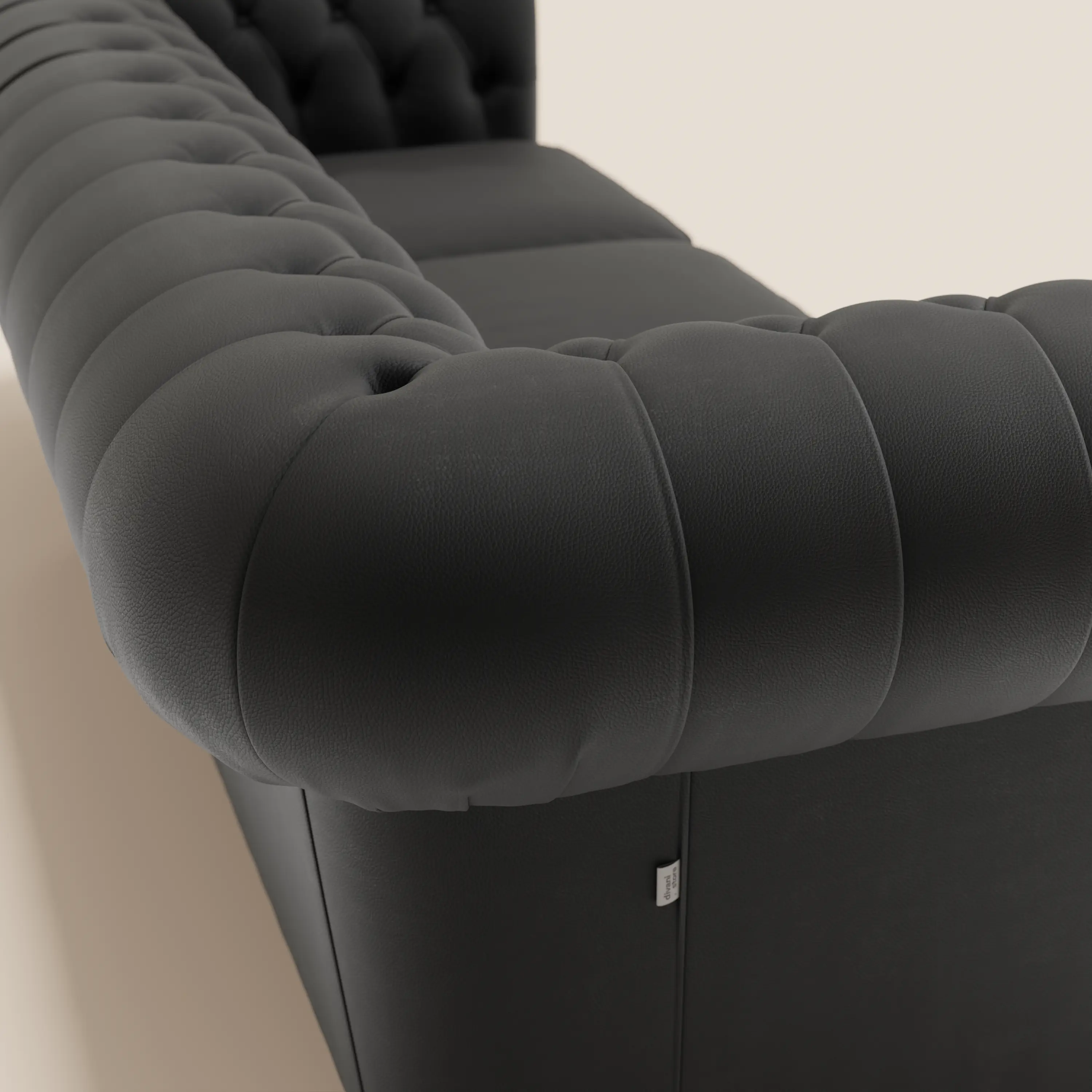 Chester 4 places 3 assises en véritable cuir - Chesterfield capitonnage artisanal - Image 129