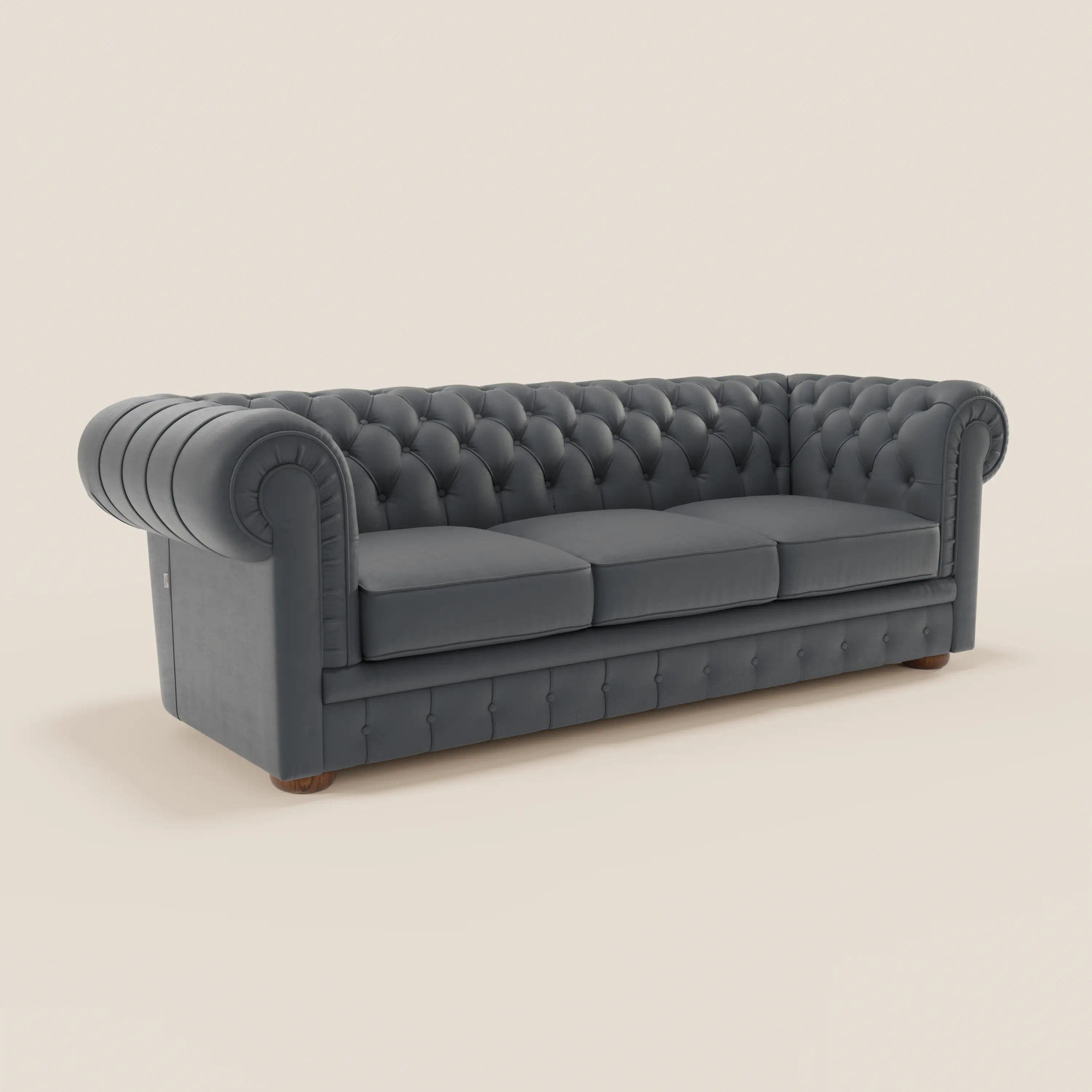 Chester 4 places 3 assises en véritable cuir - Chesterfield capitonnage artisanal - Image 13