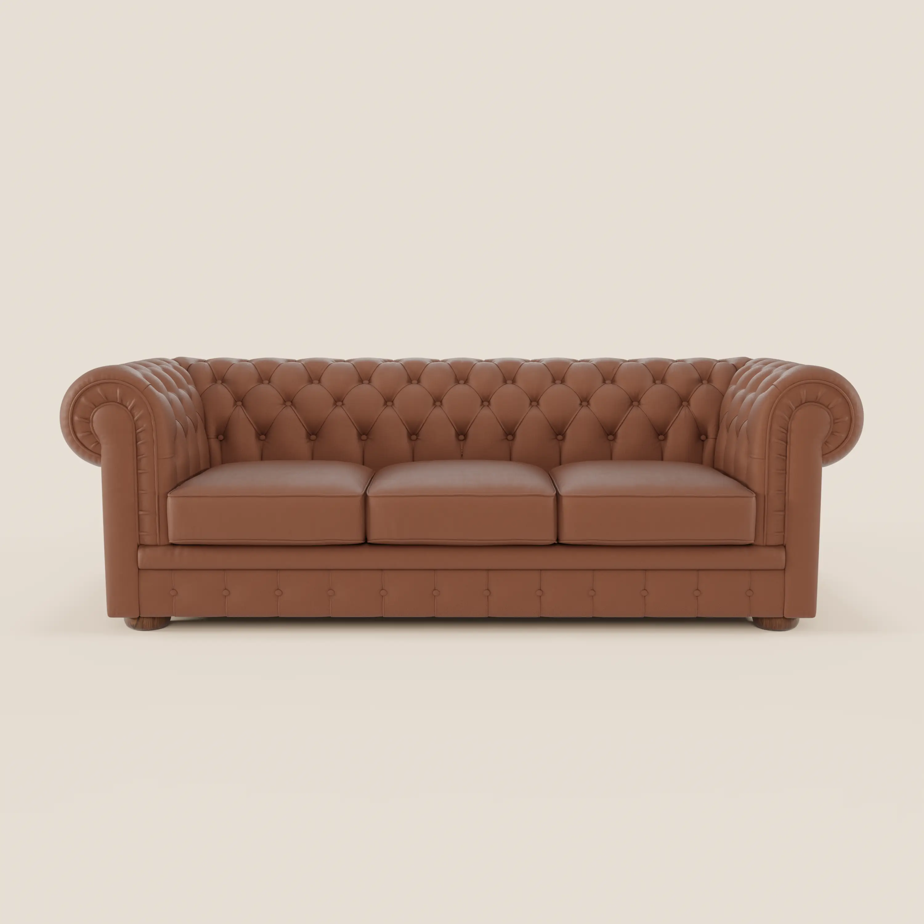 Chester 4 places 3 assises en véritable cuir - Chesterfield capitonnage artisanal - Image 132