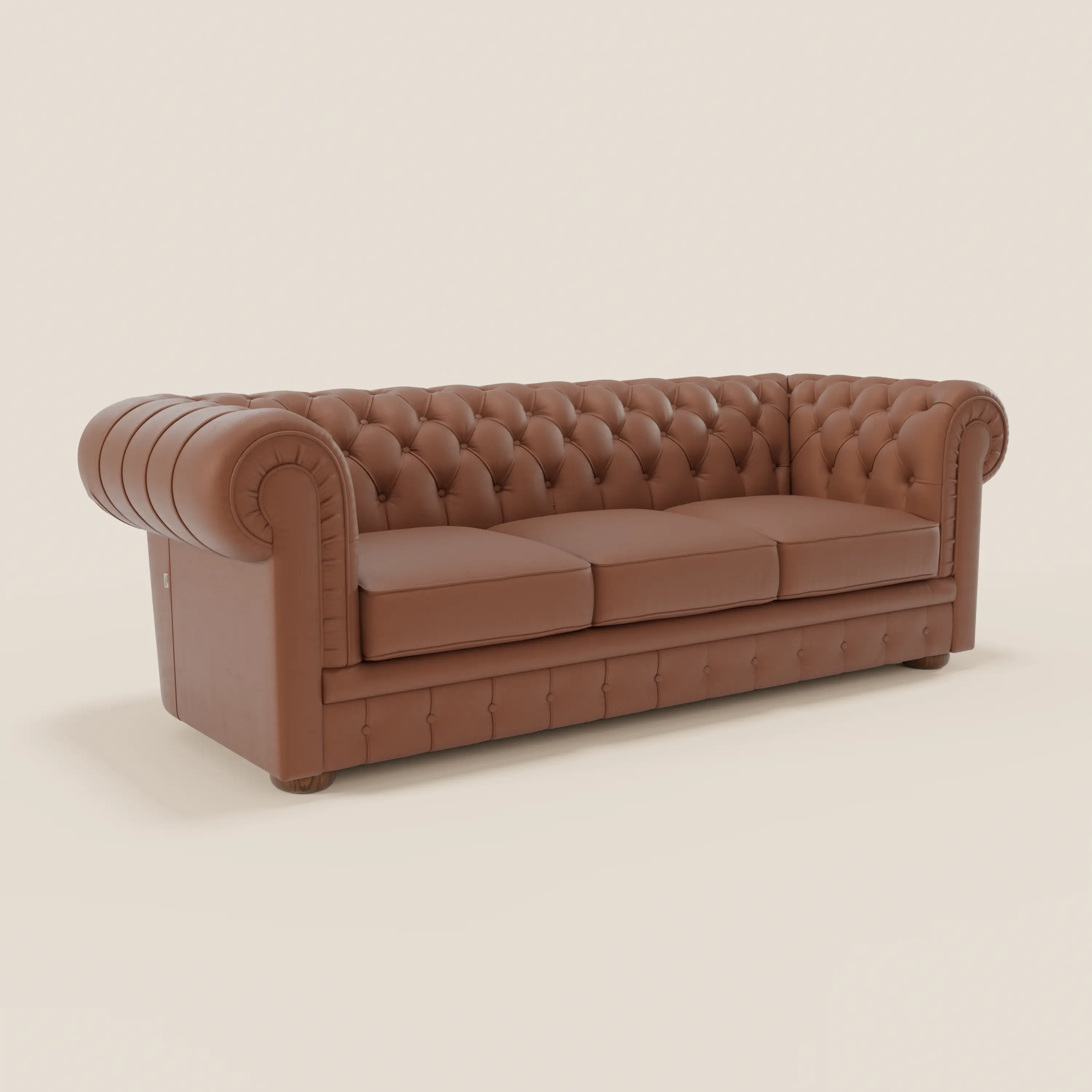 Chester 4 places 3 assises en véritable cuir - Chesterfield capitonnage artisanal - Image 133