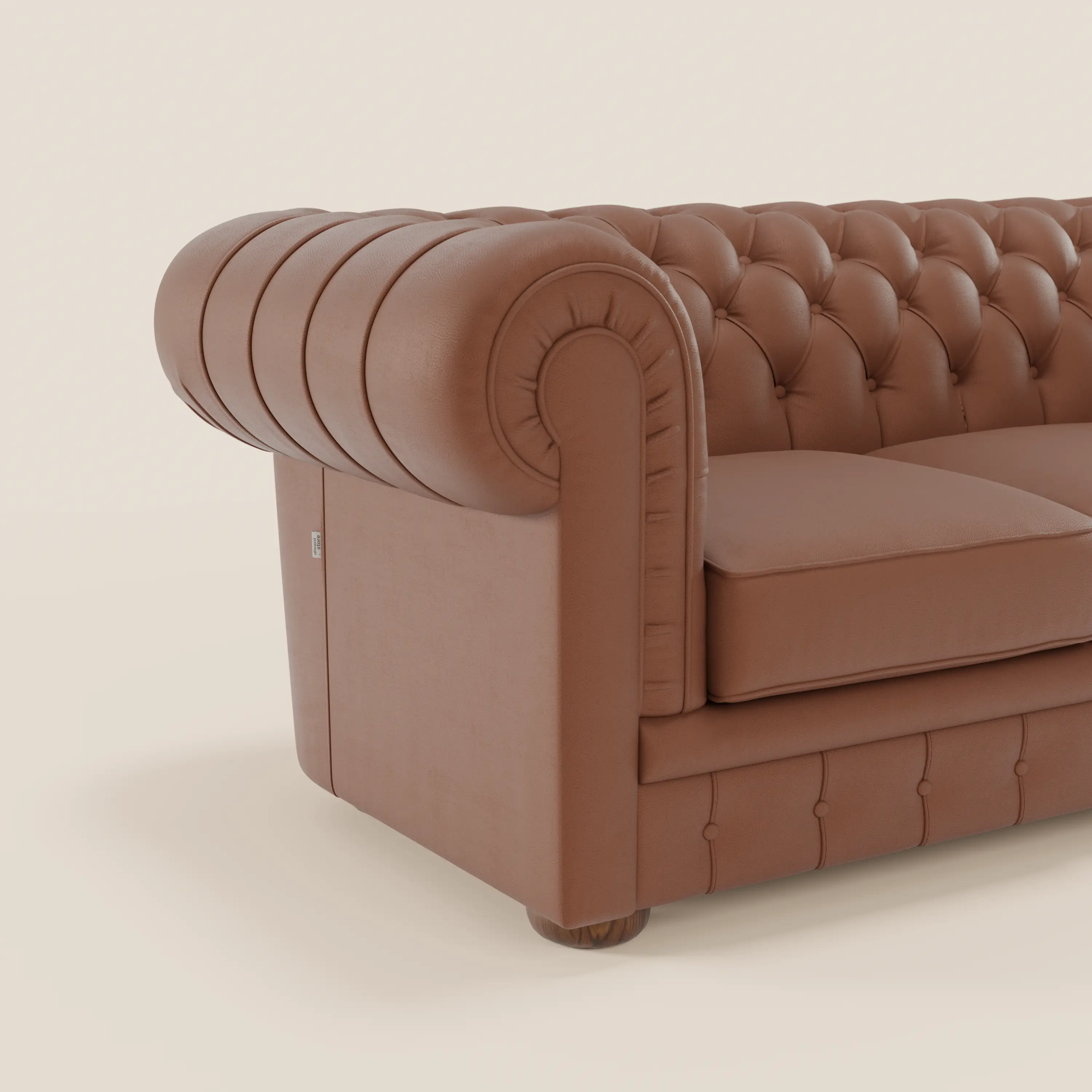 Chester 4 places 3 assises en véritable cuir - Chesterfield capitonnage artisanal - Image 138