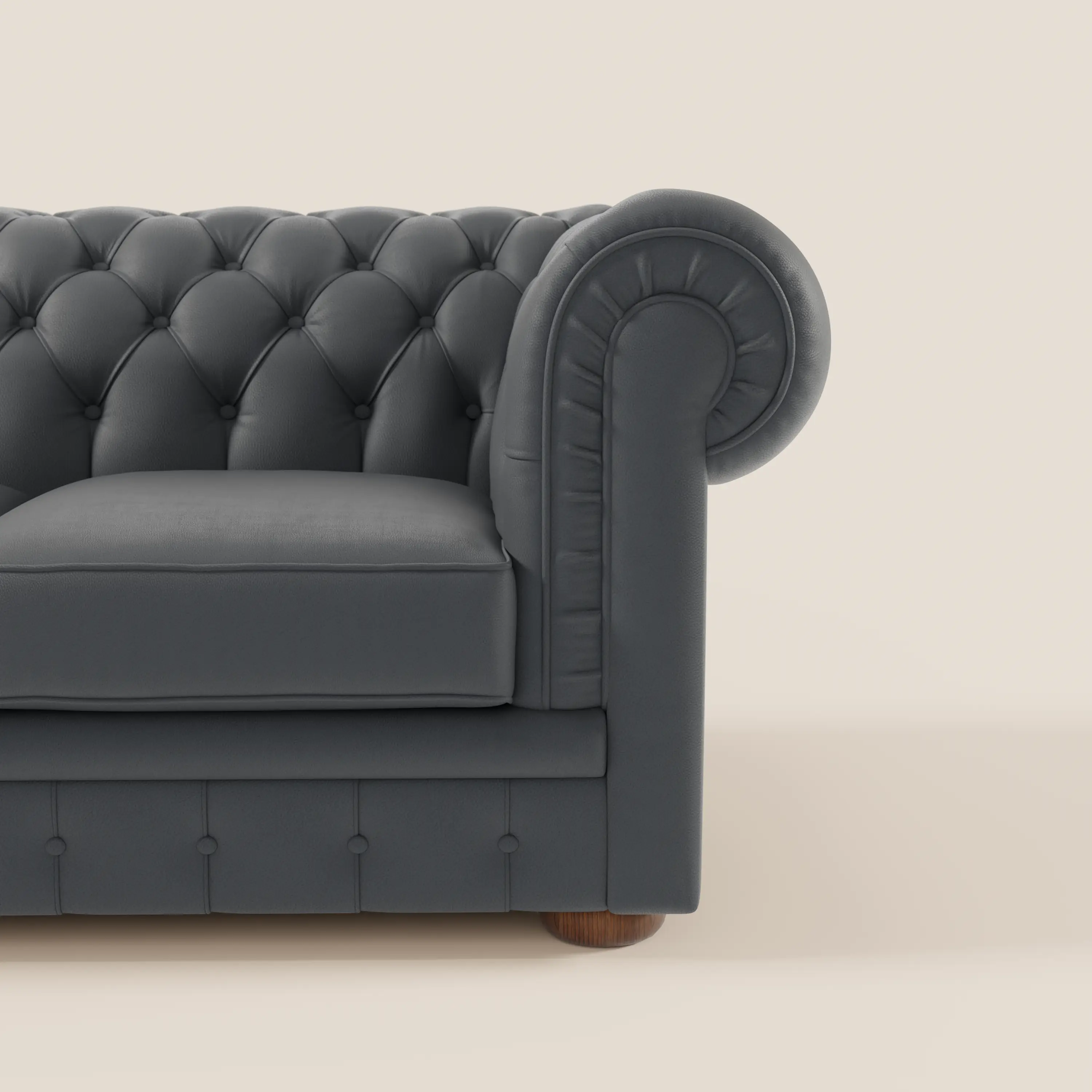 Chester 4 places 3 assises en véritable cuir - Chesterfield capitonnage artisanal - Image 14