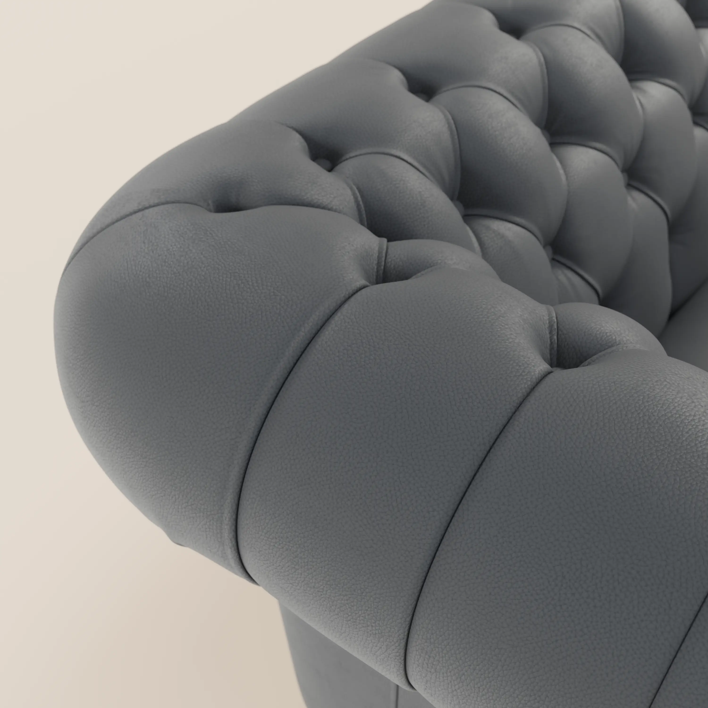 Chester 4 places 3 assises en véritable cuir - Chesterfield capitonnage artisanal - Image 15