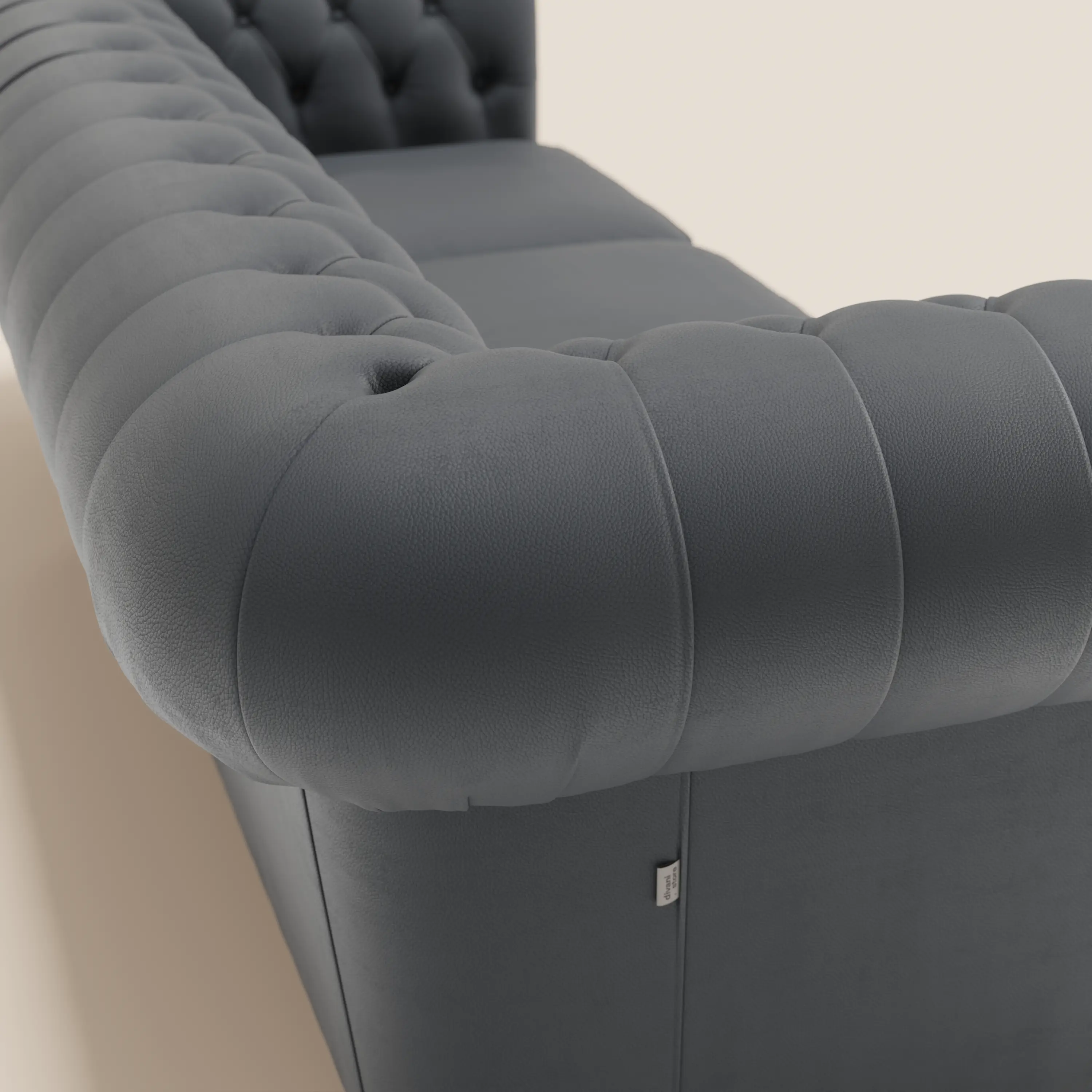 Chester 4 places 3 assises en véritable cuir - Chesterfield capitonnage artisanal - Image 19