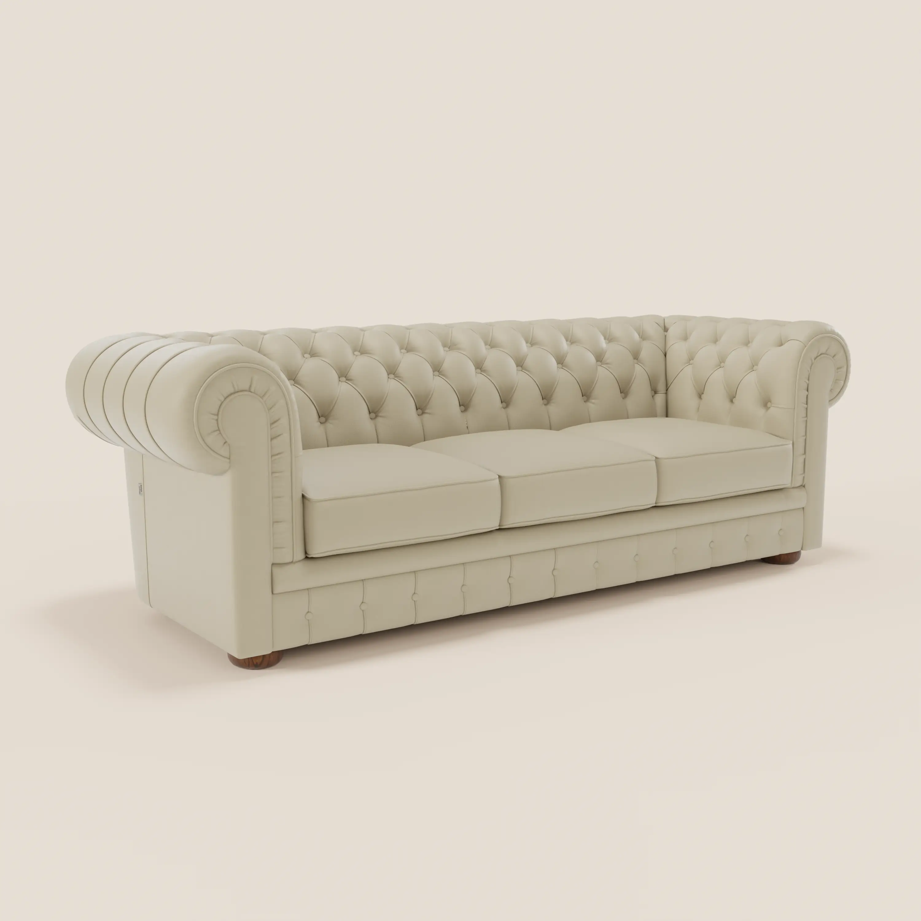 Chester 4 places 3 assises en véritable cuir - Chesterfield capitonnage artisanal - Image 23