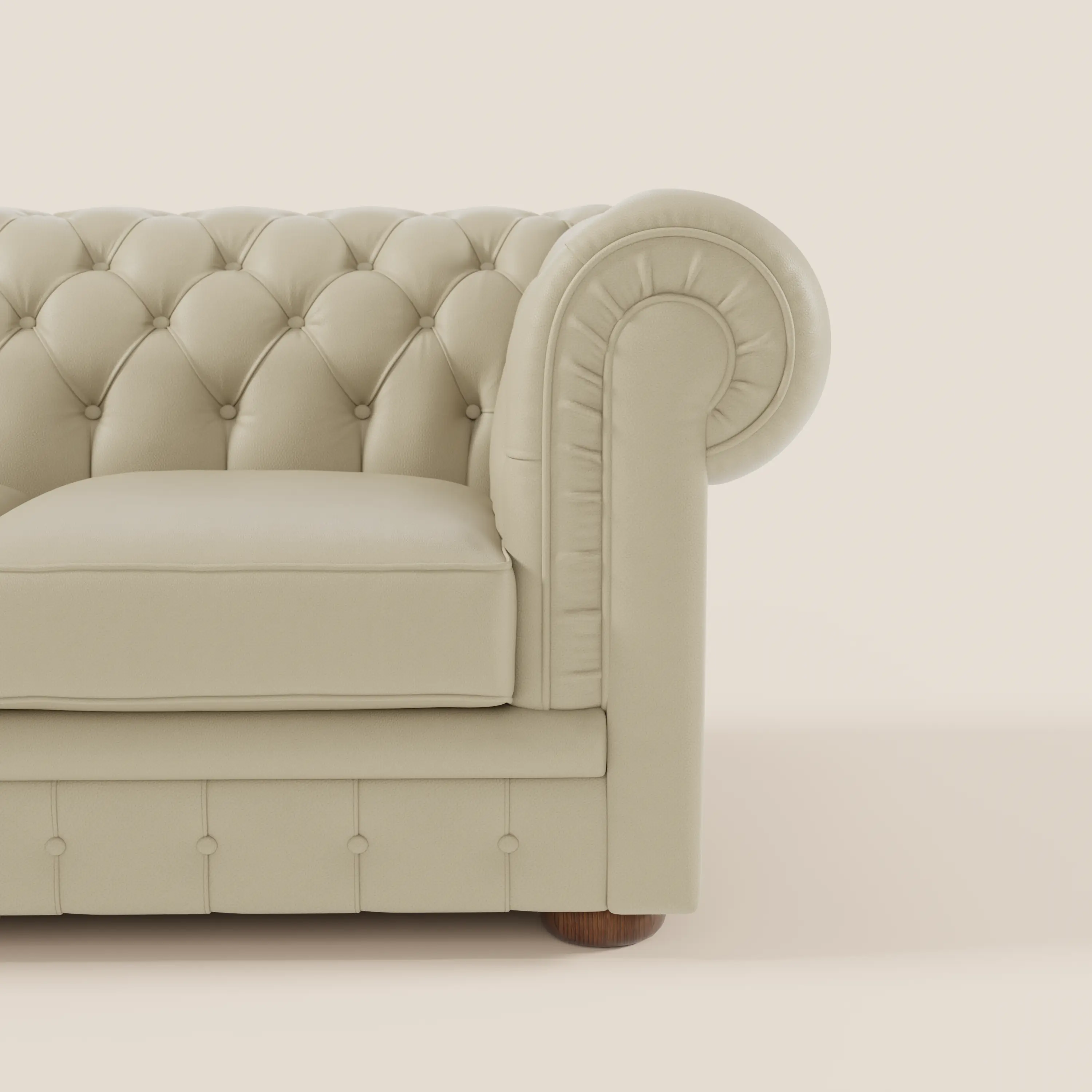 Chester 4 places 3 assises en véritable cuir - Chesterfield capitonnage artisanal - Image 24