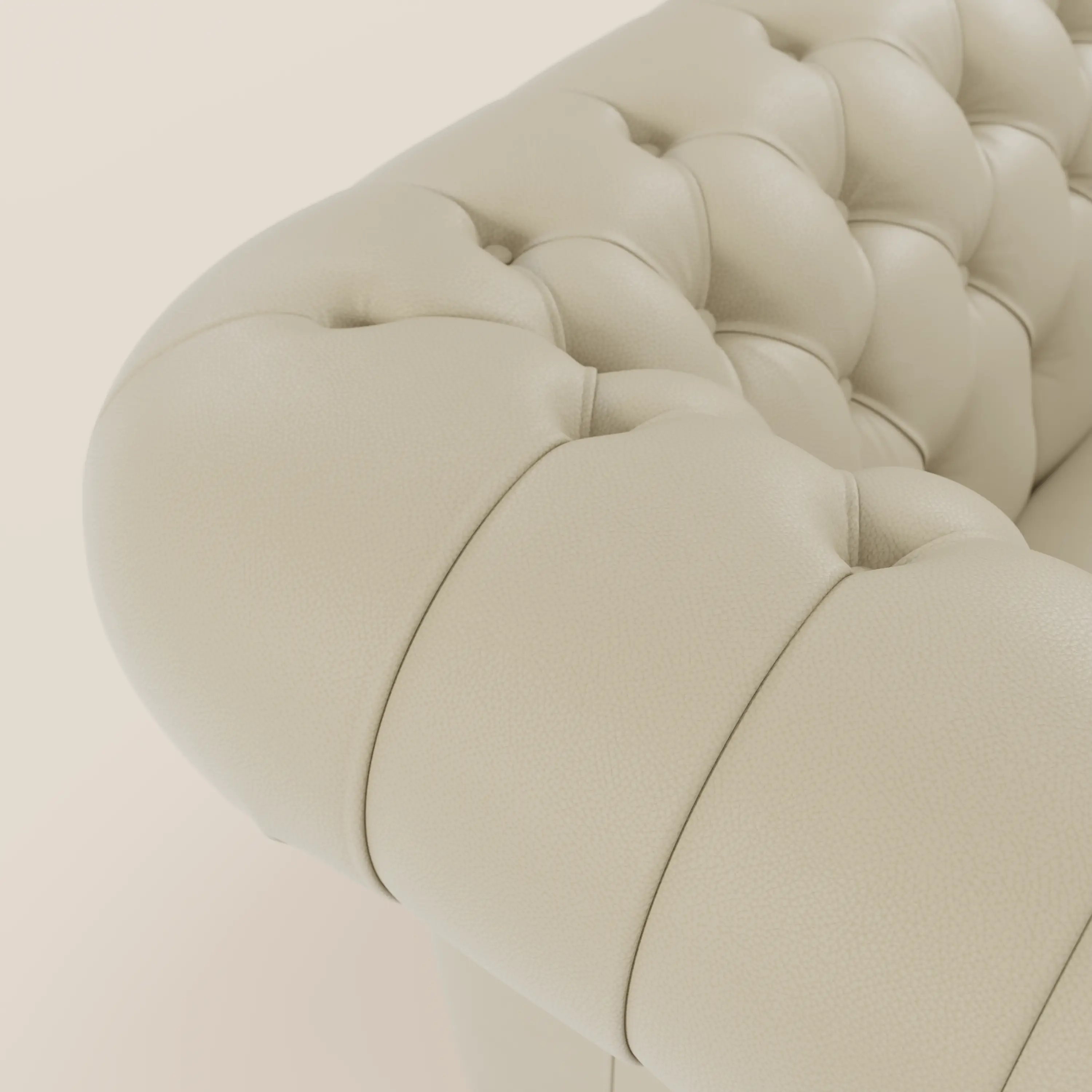 Chester 4 places 3 assises en véritable cuir - Chesterfield capitonnage artisanal - Image 25