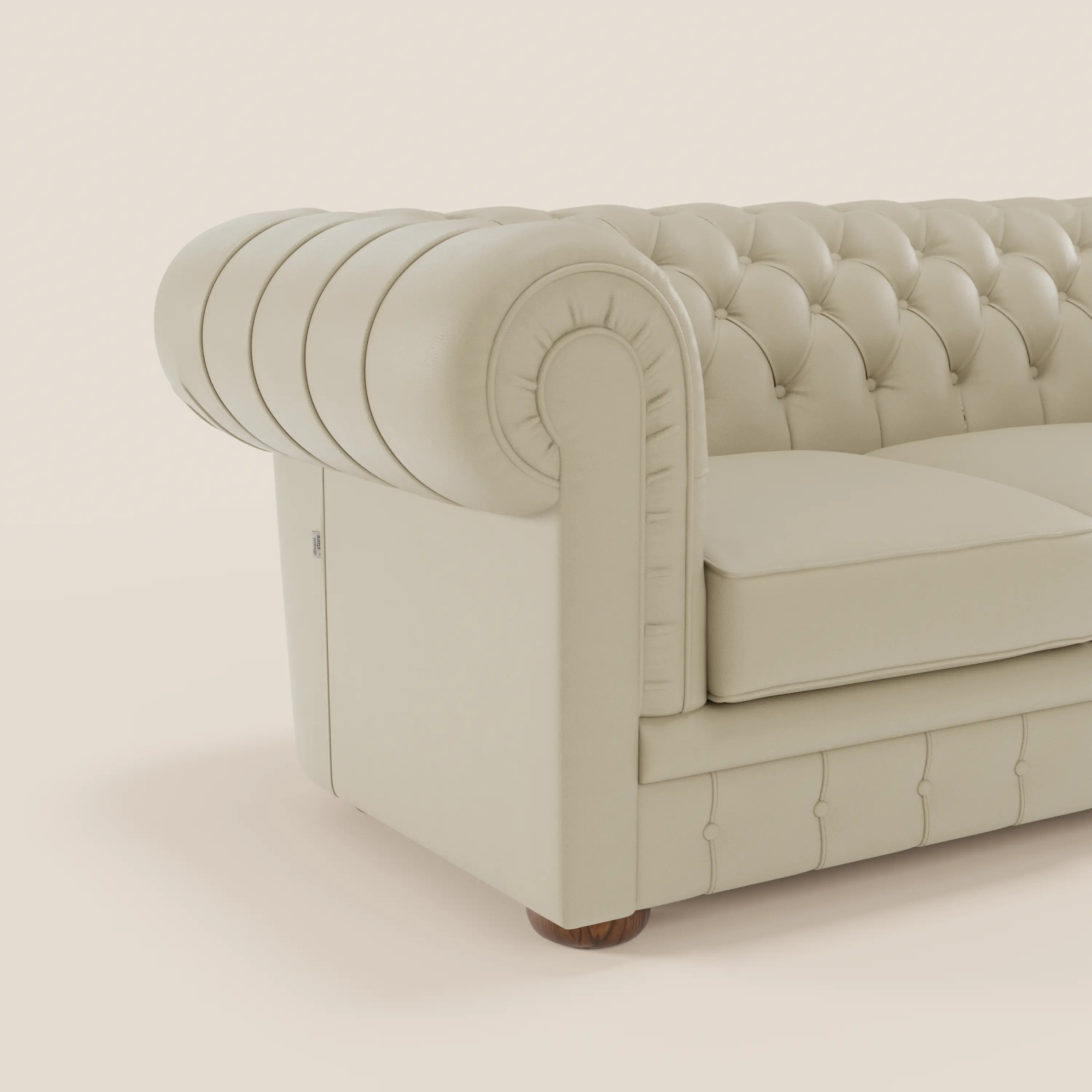 Chester 4 places 3 assises en véritable cuir - Chesterfield capitonnage artisanal - Image 28