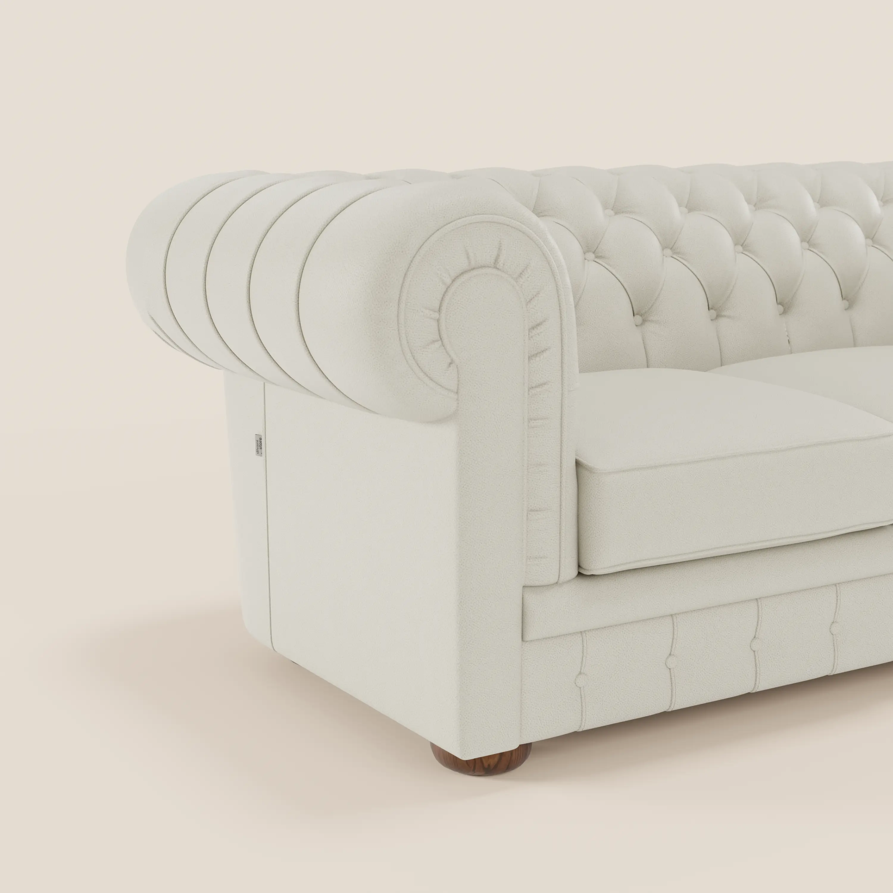 Chester 4 places 3 assises en véritable cuir - Chesterfield capitonnage artisanal - Image 38
