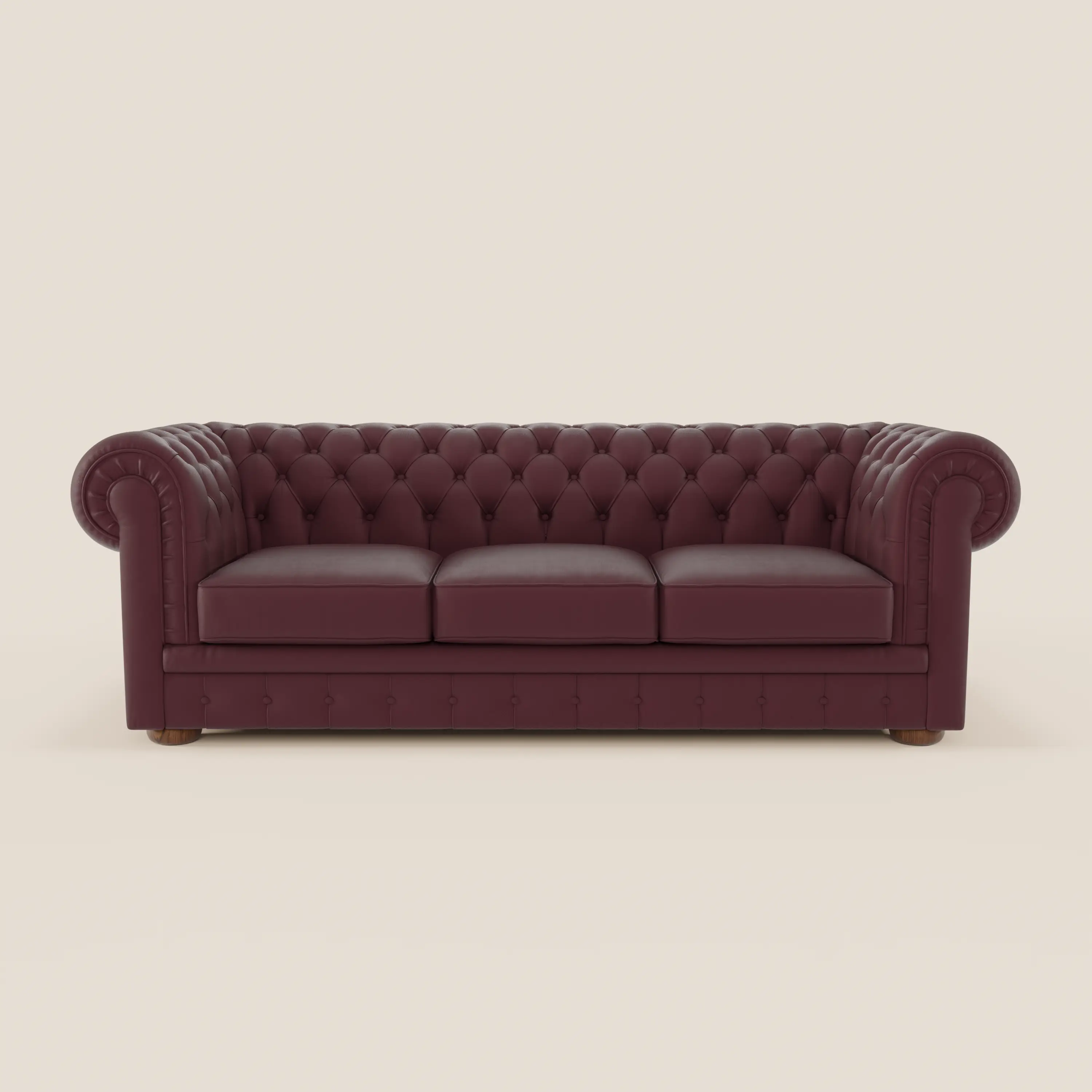 Chester 4 places 3 assises en véritable cuir - Chesterfield capitonnage artisanal - Image 42