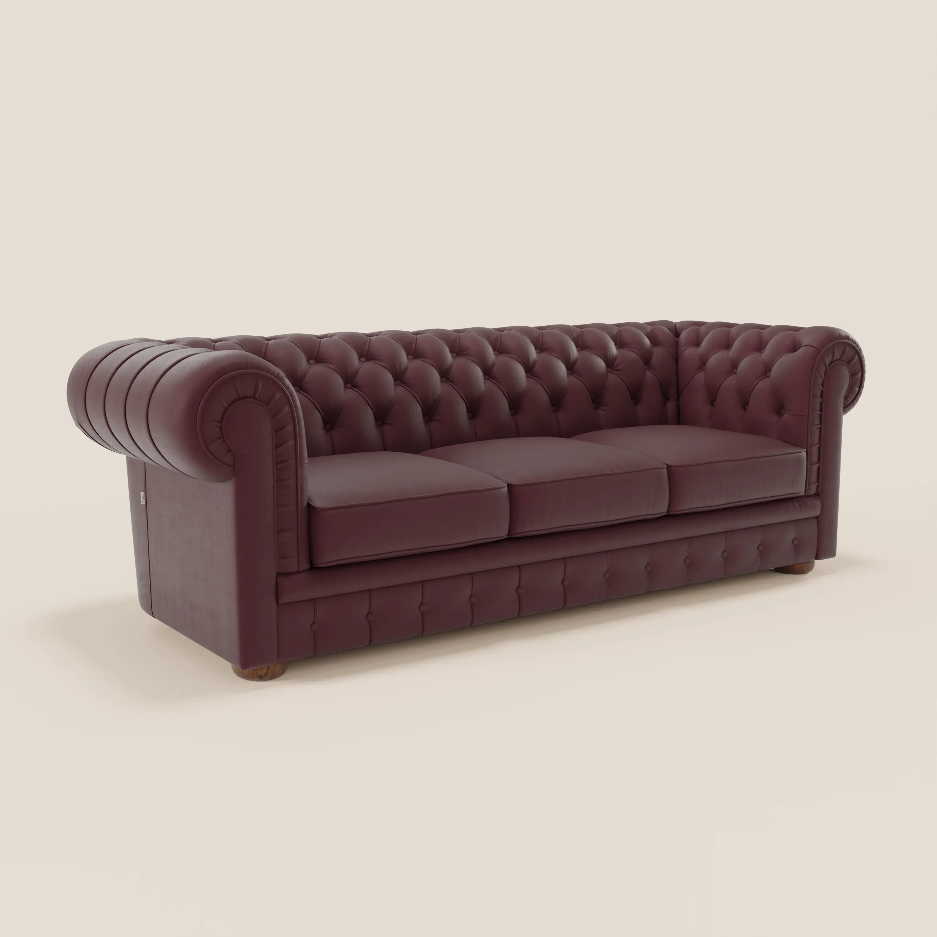 Chester 4 places 3 assises en véritable cuir - Chesterfield capitonnage artisanal - Image 43