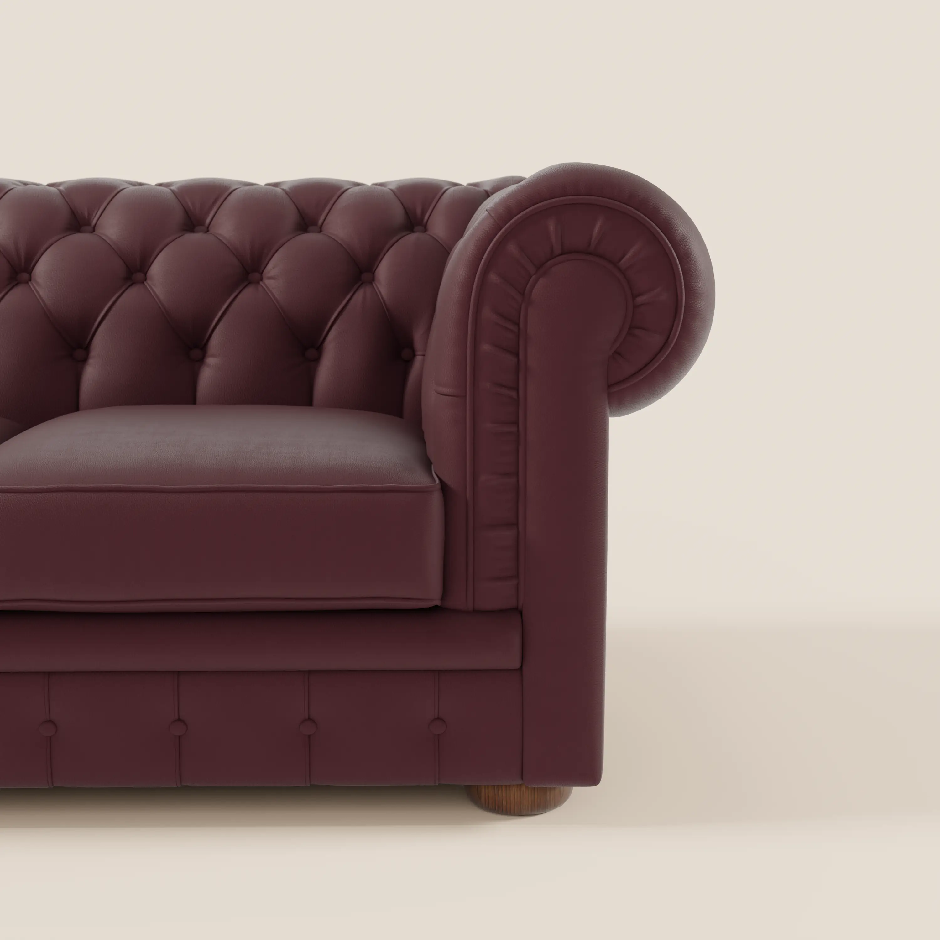 Chester 4 places 3 assises en véritable cuir - Chesterfield capitonnage artisanal - Image 44