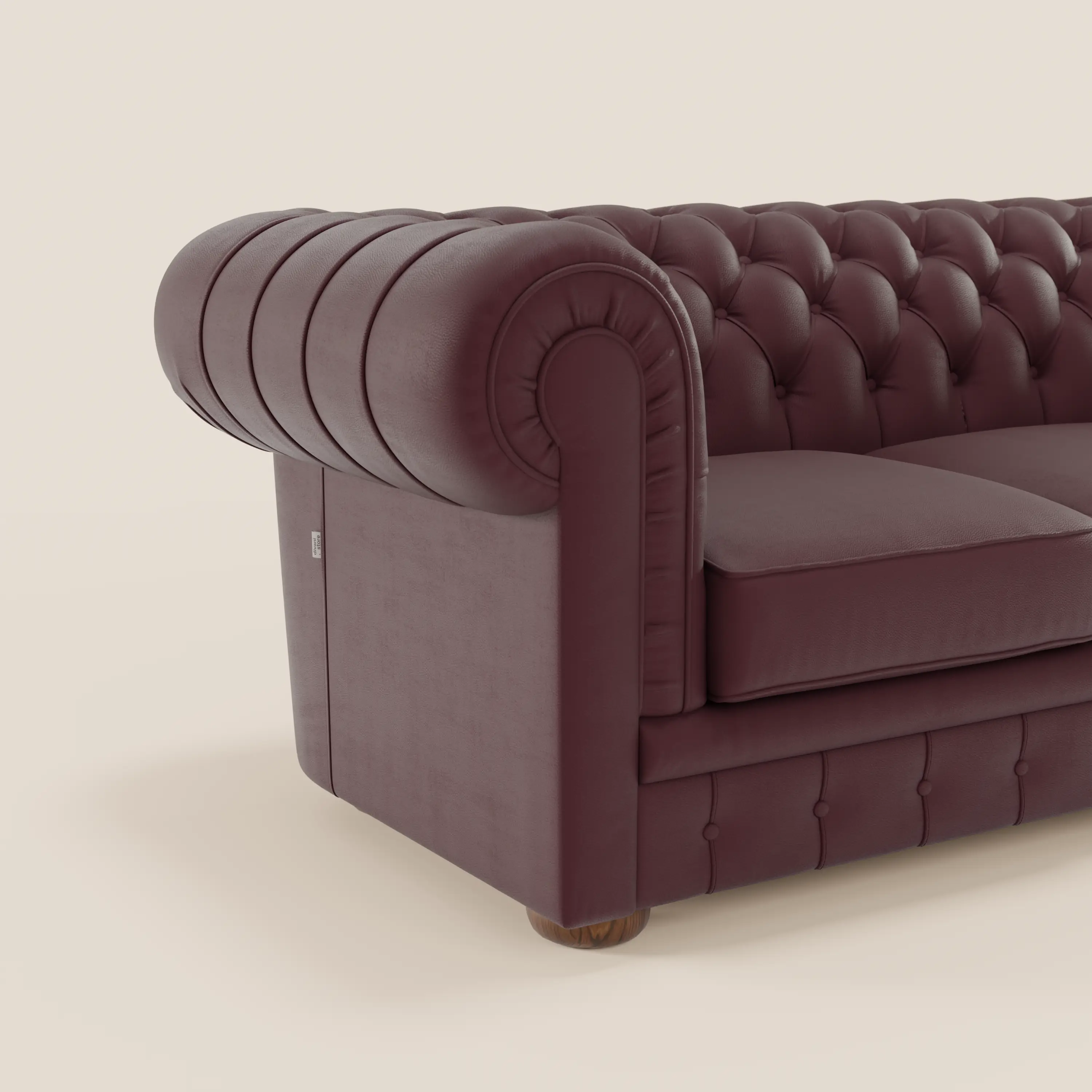 Chester 4 places 3 assises en véritable cuir - Chesterfield capitonnage artisanal - Image 48