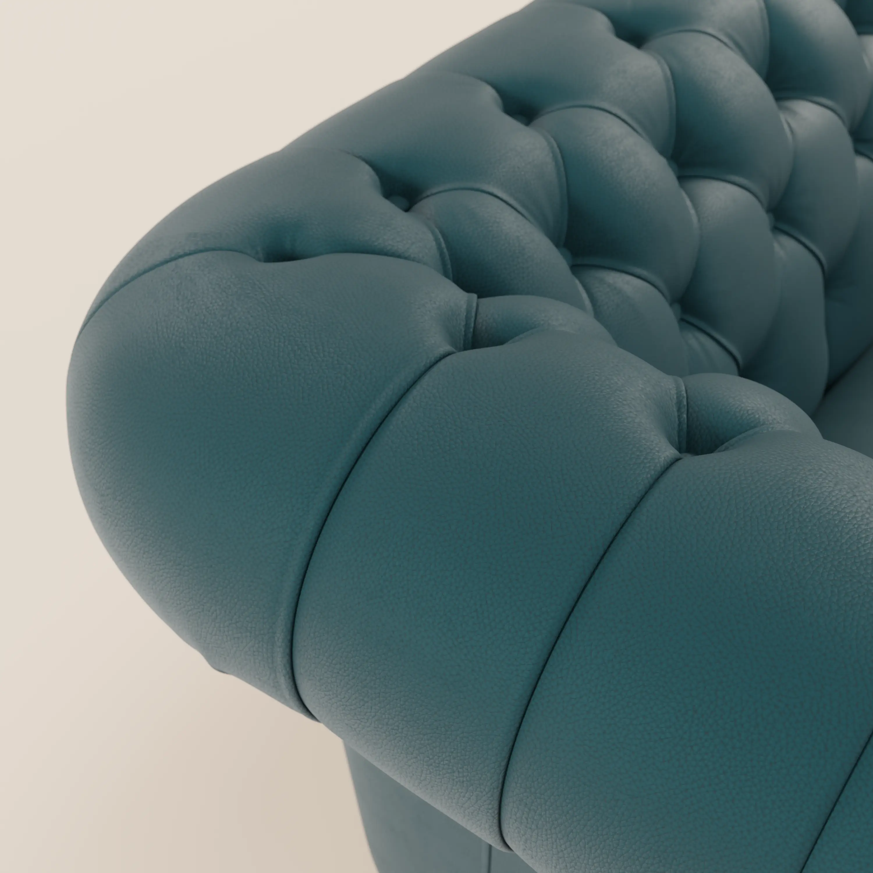 Chester 4 places 3 assises en véritable cuir - Chesterfield capitonnage artisanal - Image 5