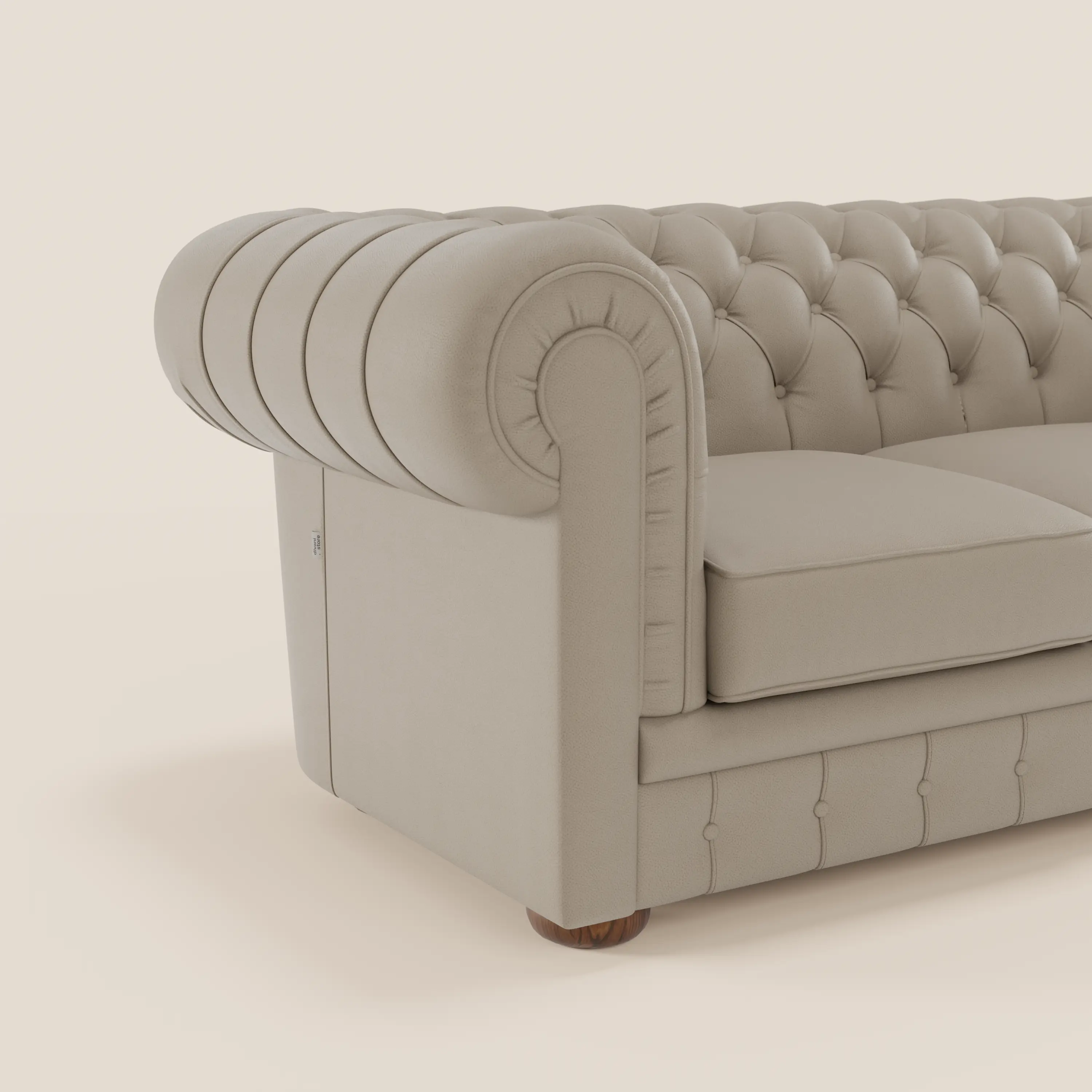 Chester 4 places 3 assises en véritable cuir - Chesterfield capitonnage artisanal - Image 58