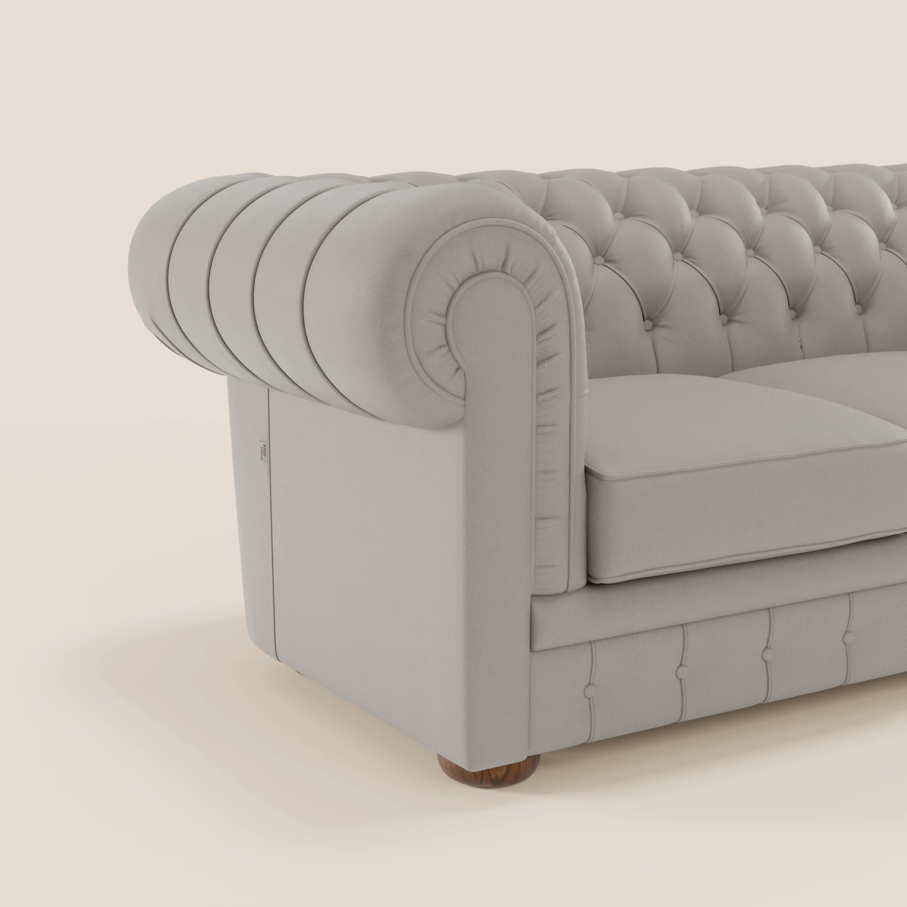 Chester 4 places 3 assises en véritable cuir - Chesterfield capitonnage artisanal - Image 68