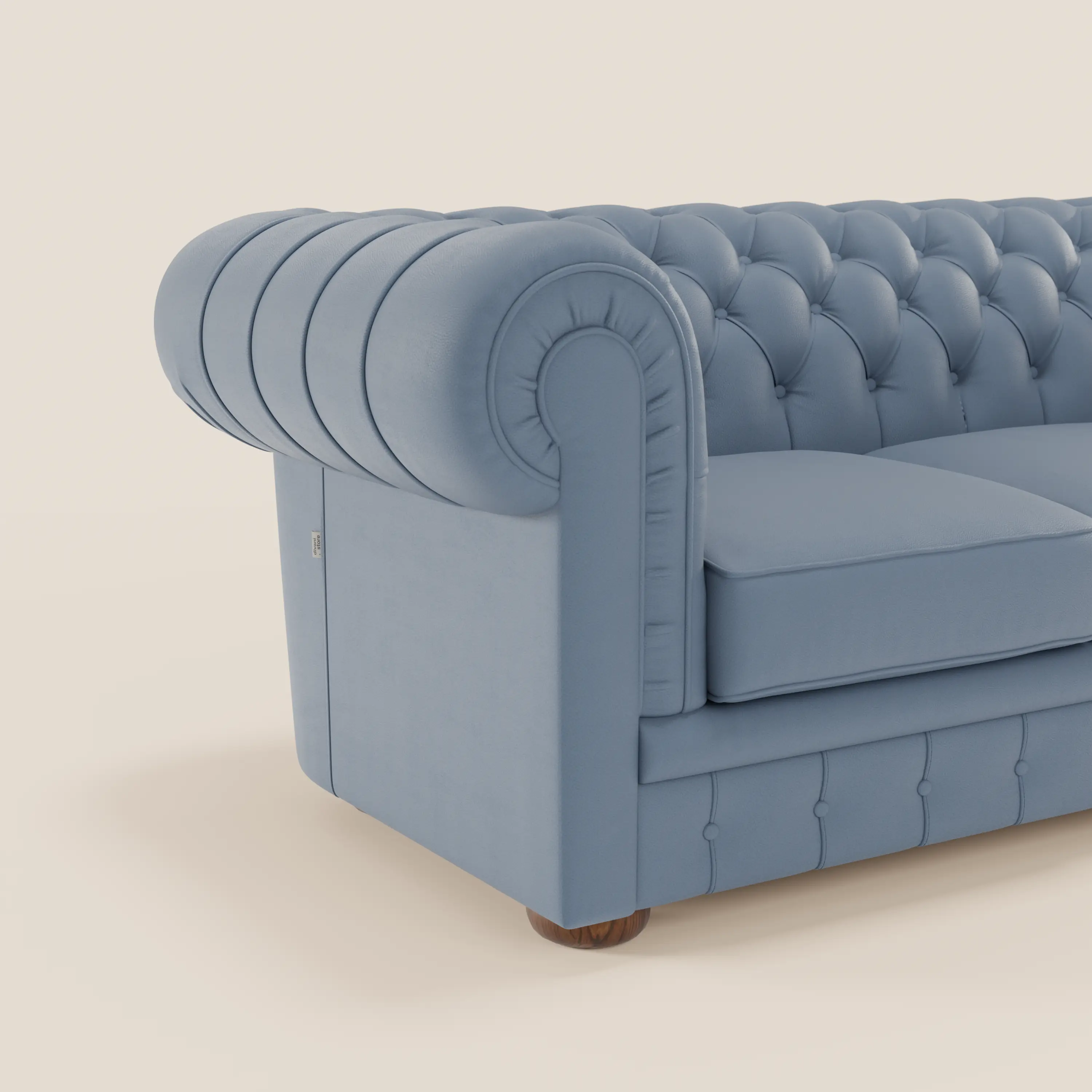 Chester 4 places 3 assises en véritable cuir - Chesterfield capitonnage artisanal - Image 78