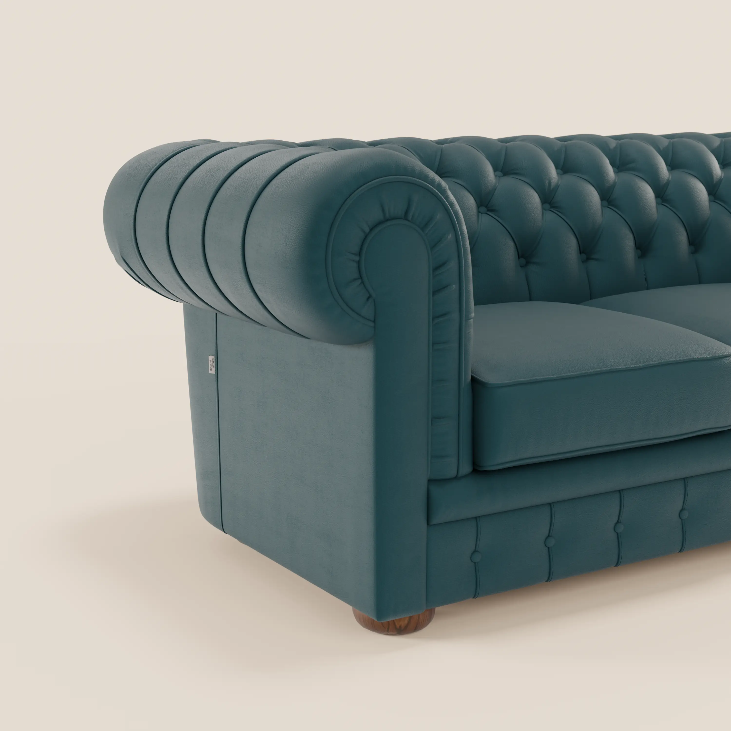 Chester 4 places 3 assises en véritable cuir - Chesterfield capitonnage artisanal - Image 8