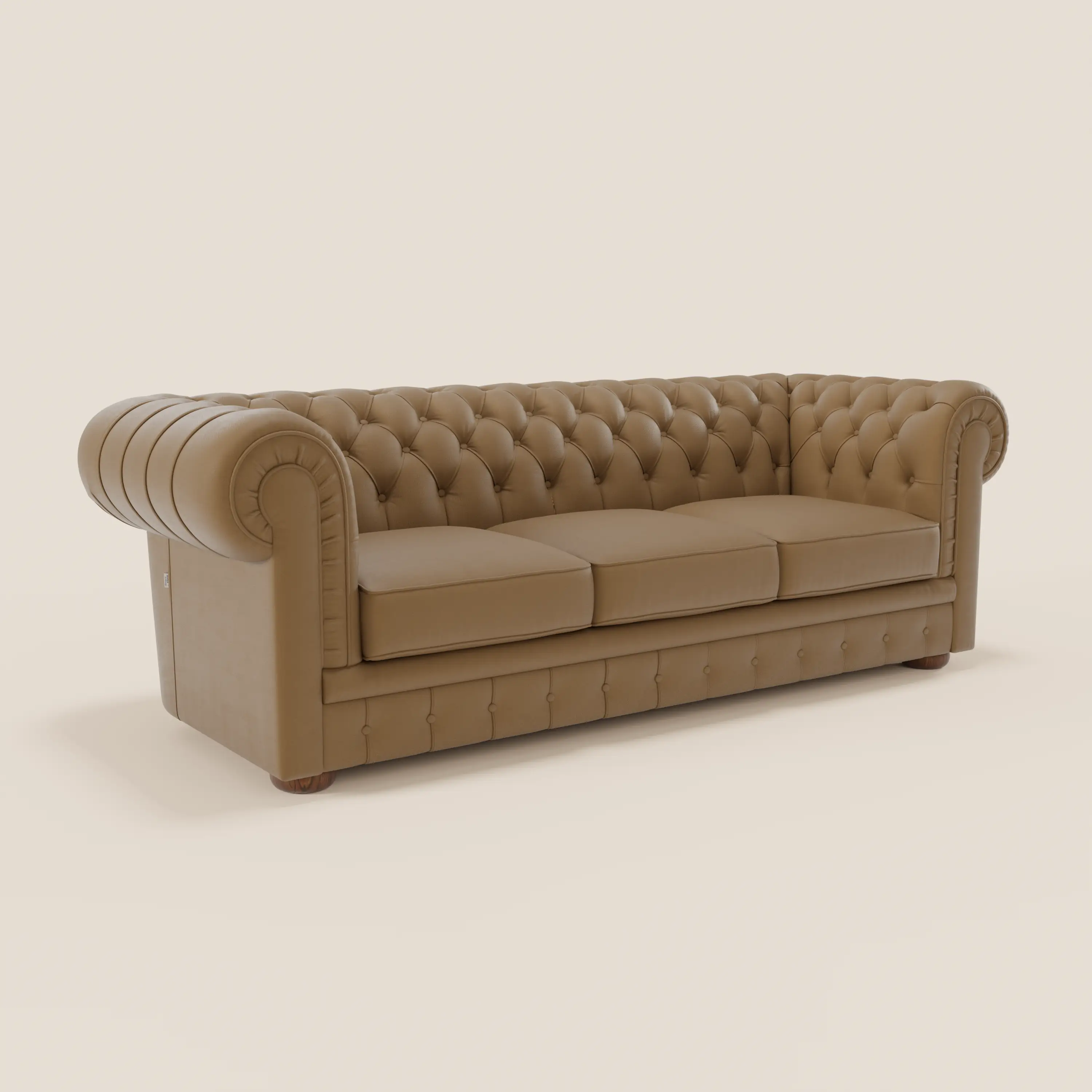 Chester 4 places 3 assises en véritable cuir - Chesterfield capitonnage artisanal - Image 83