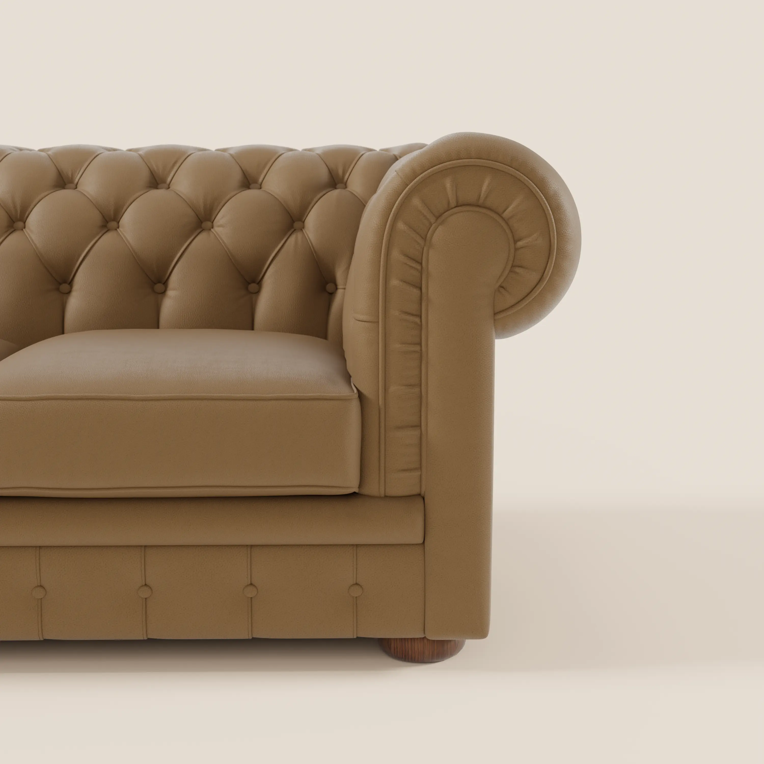Chester 4 places 3 assises en véritable cuir - Chesterfield capitonnage artisanal - Image 84