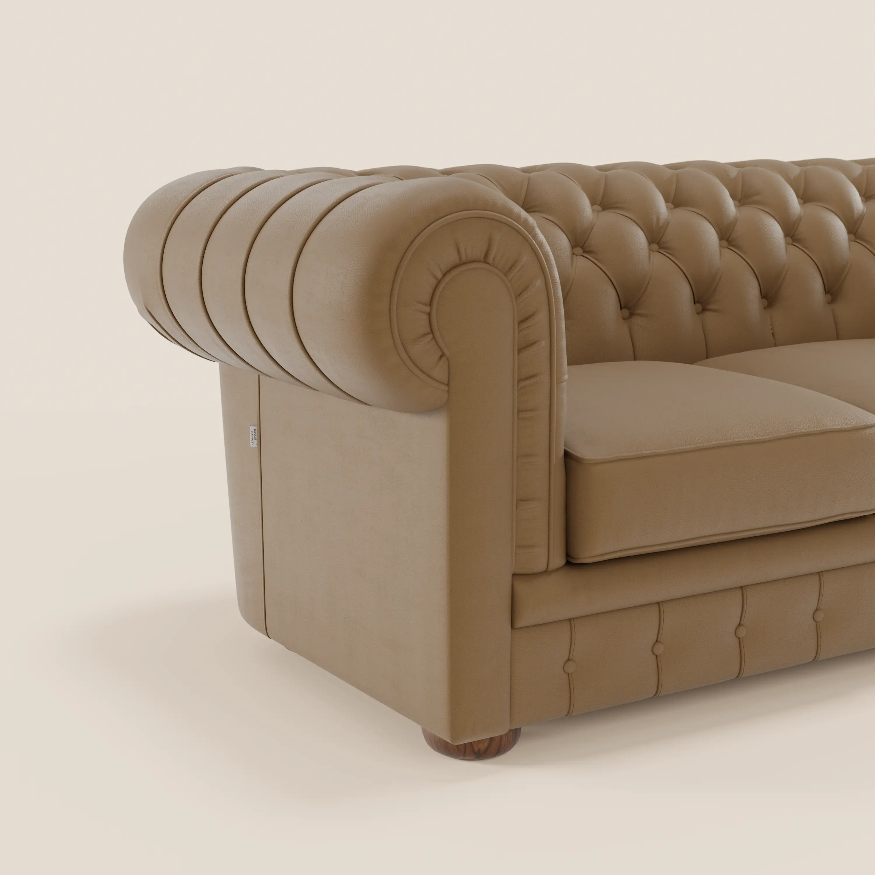 Chester 4 places 3 assises en véritable cuir - Chesterfield capitonnage artisanal - Image 88