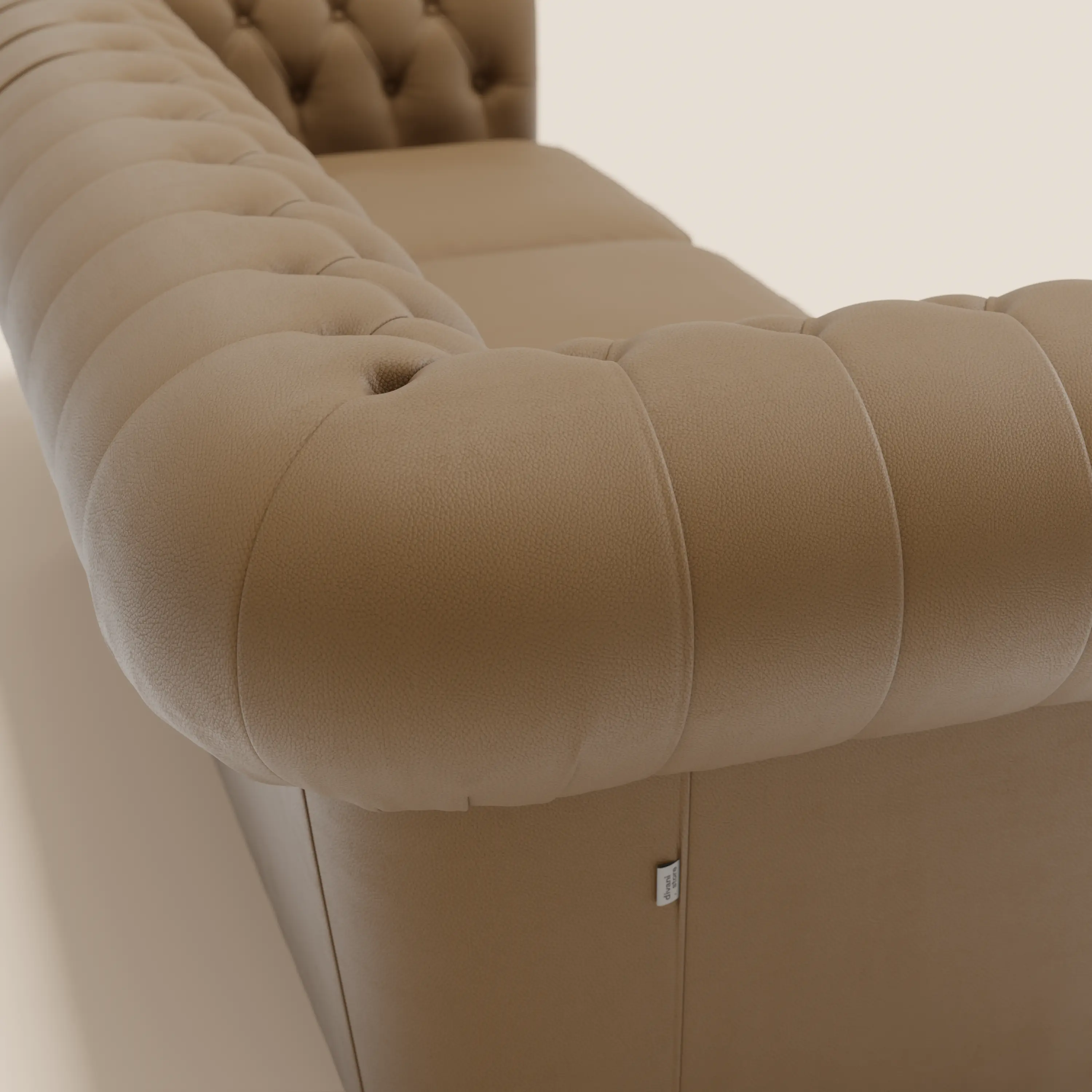 Chester 4 places 3 assises en véritable cuir - Chesterfield capitonnage artisanal - Image 89