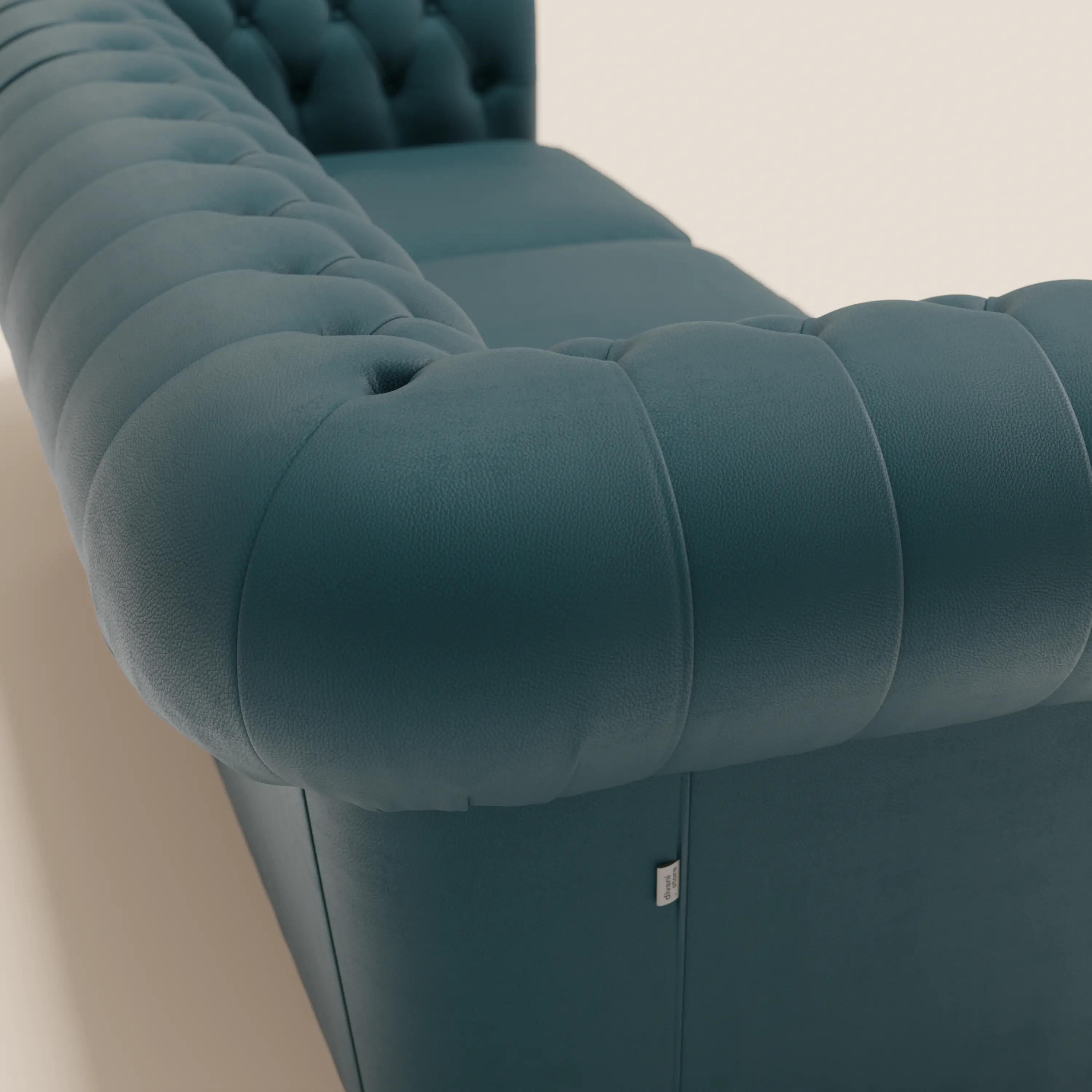 Chester 4 places 3 assises en véritable cuir - Chesterfield capitonnage artisanal - Image 9
