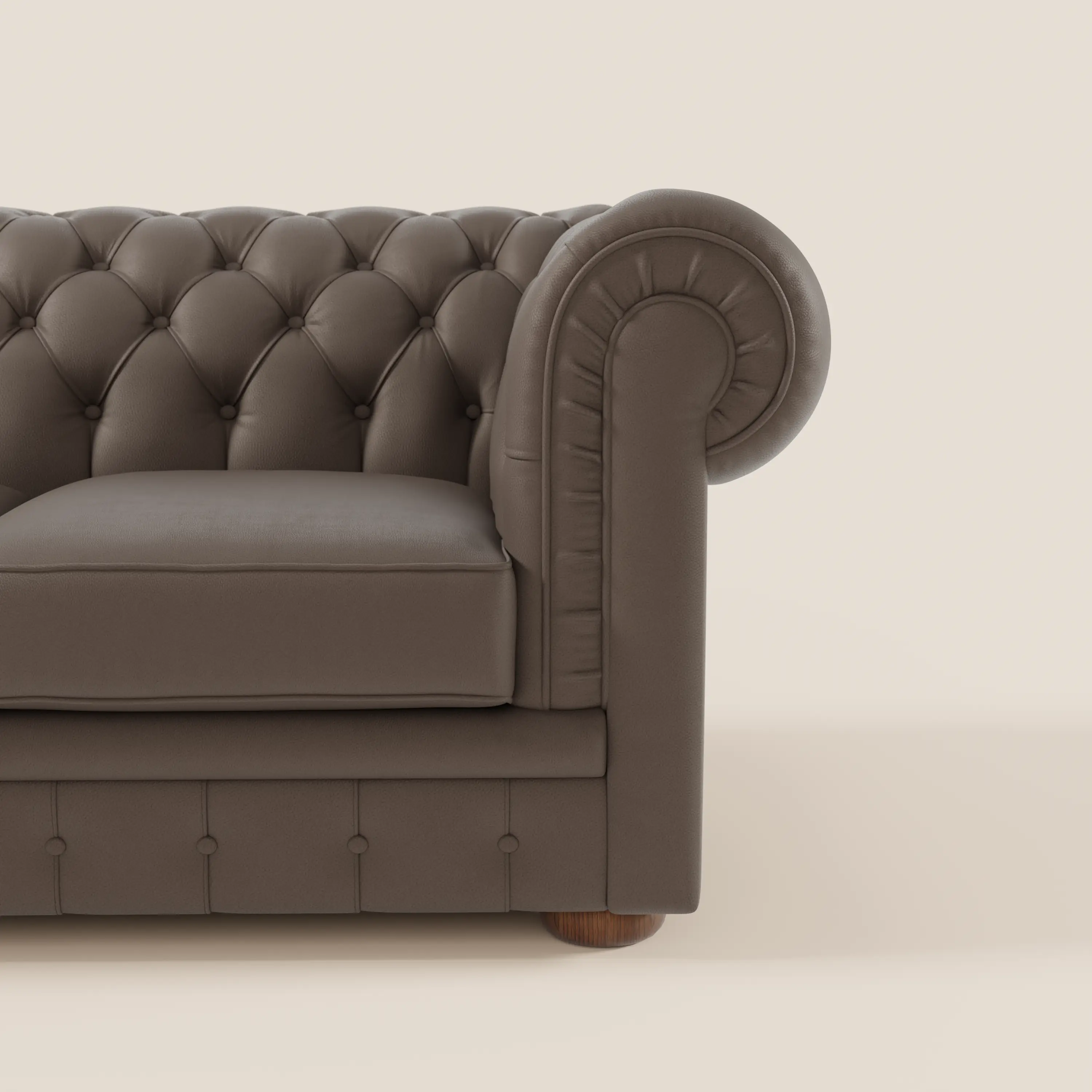 Chester 4 places 3 assises en véritable cuir - Chesterfield capitonnage artisanal - Image 94