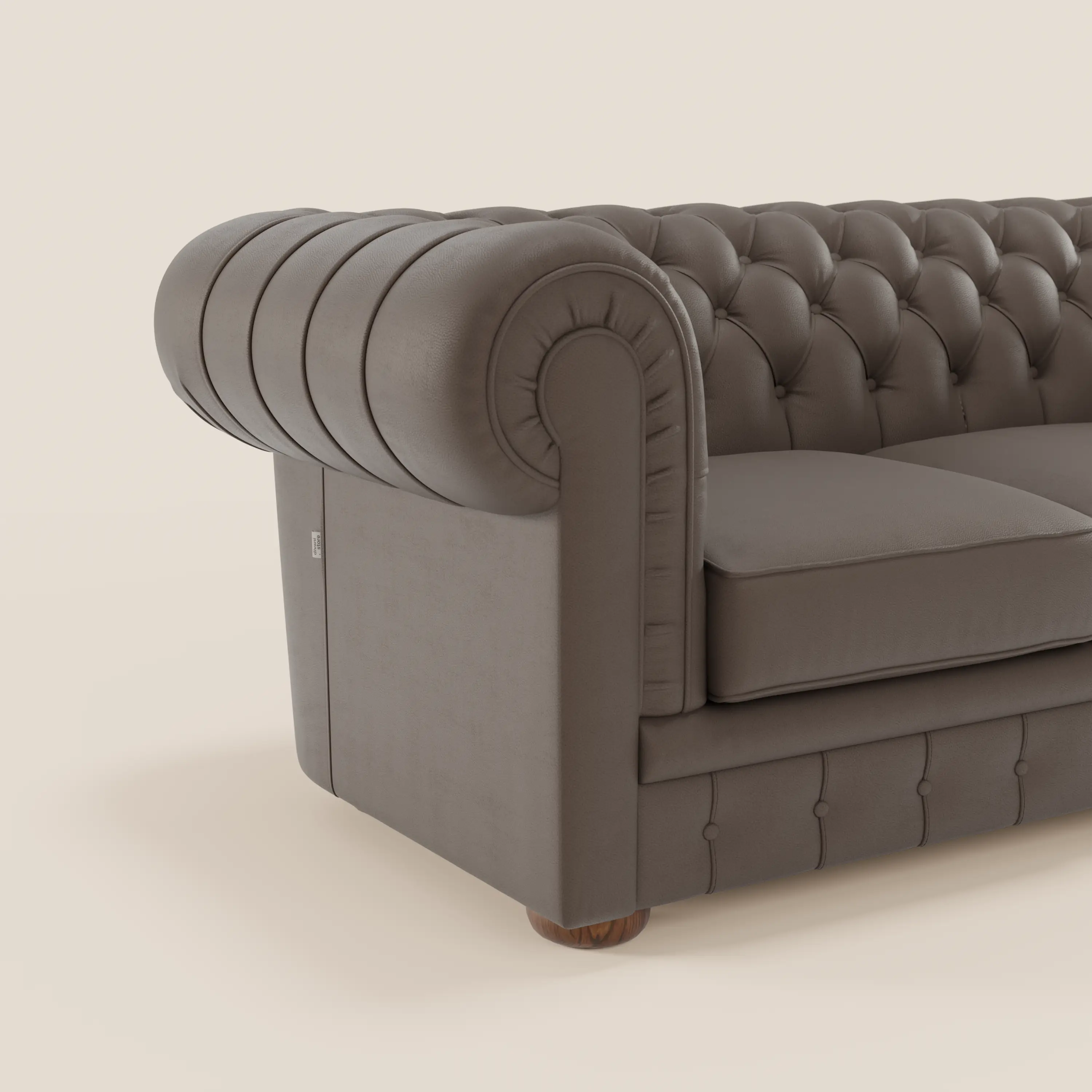 Chester 4 places 3 assises en véritable cuir - Chesterfield capitonnage artisanal - Image 98