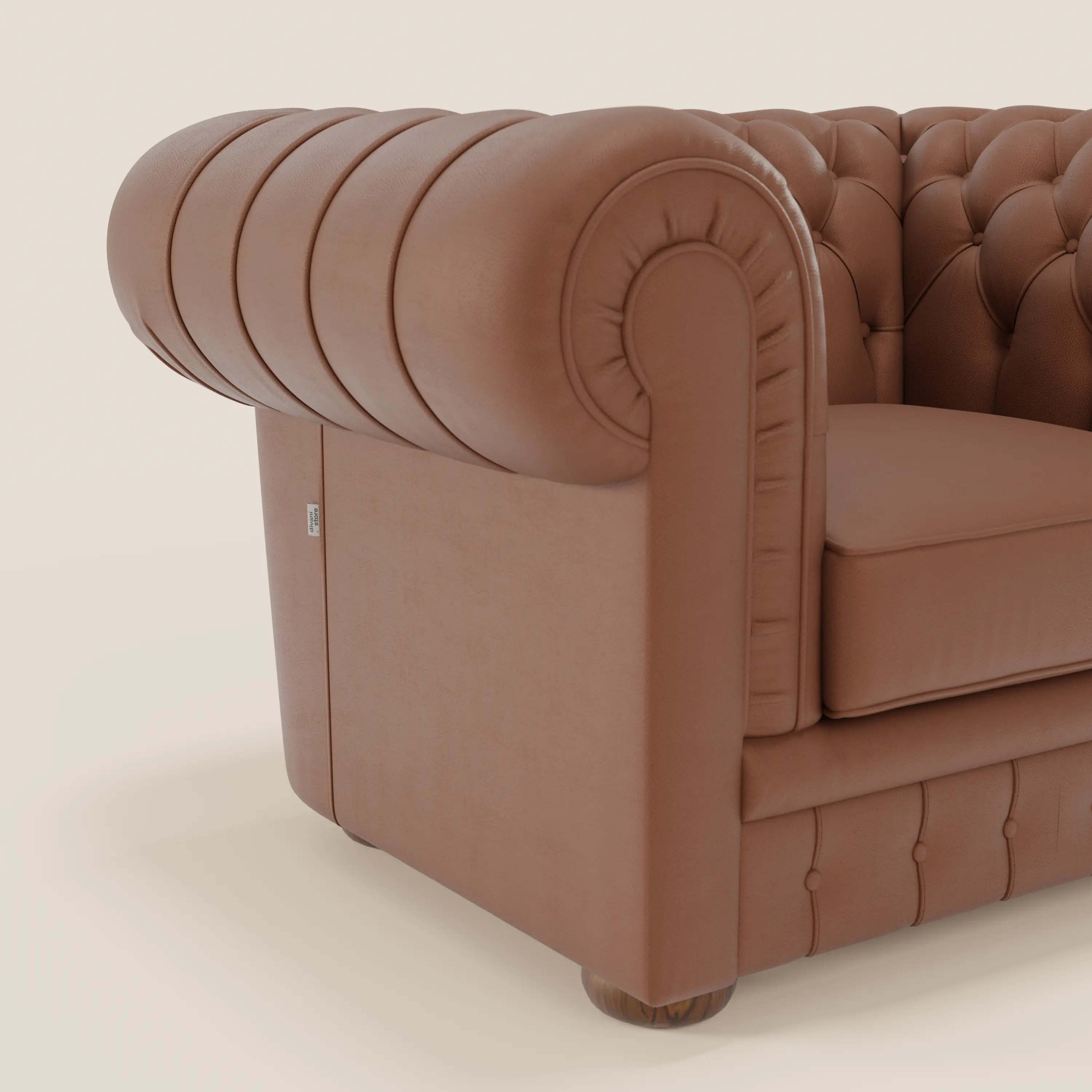 Chester Fauteuil en véritable cuir avec capitonné artisanal - Image 103