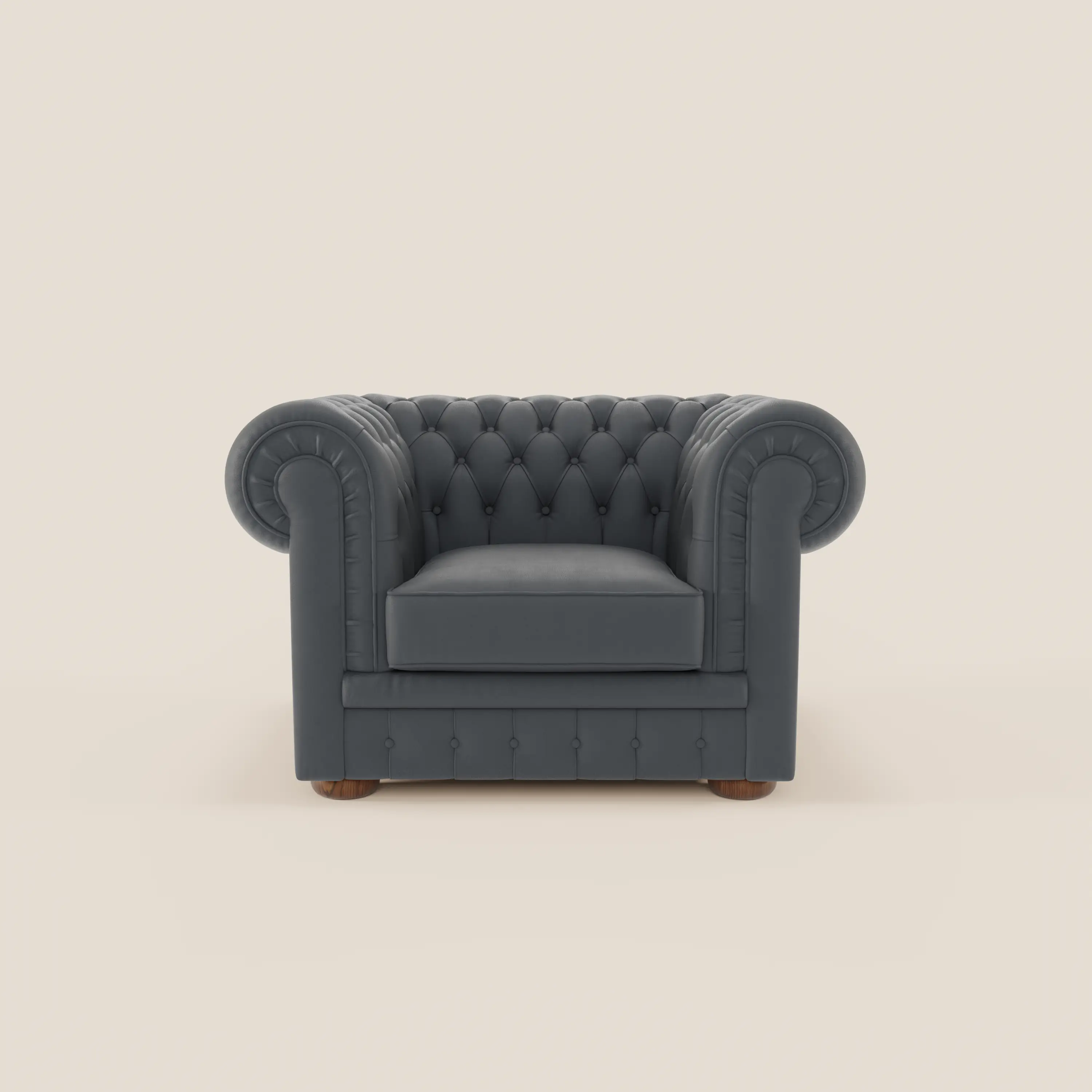 Chester Fauteuil en véritable cuir avec capitonné artisanal - Image 11