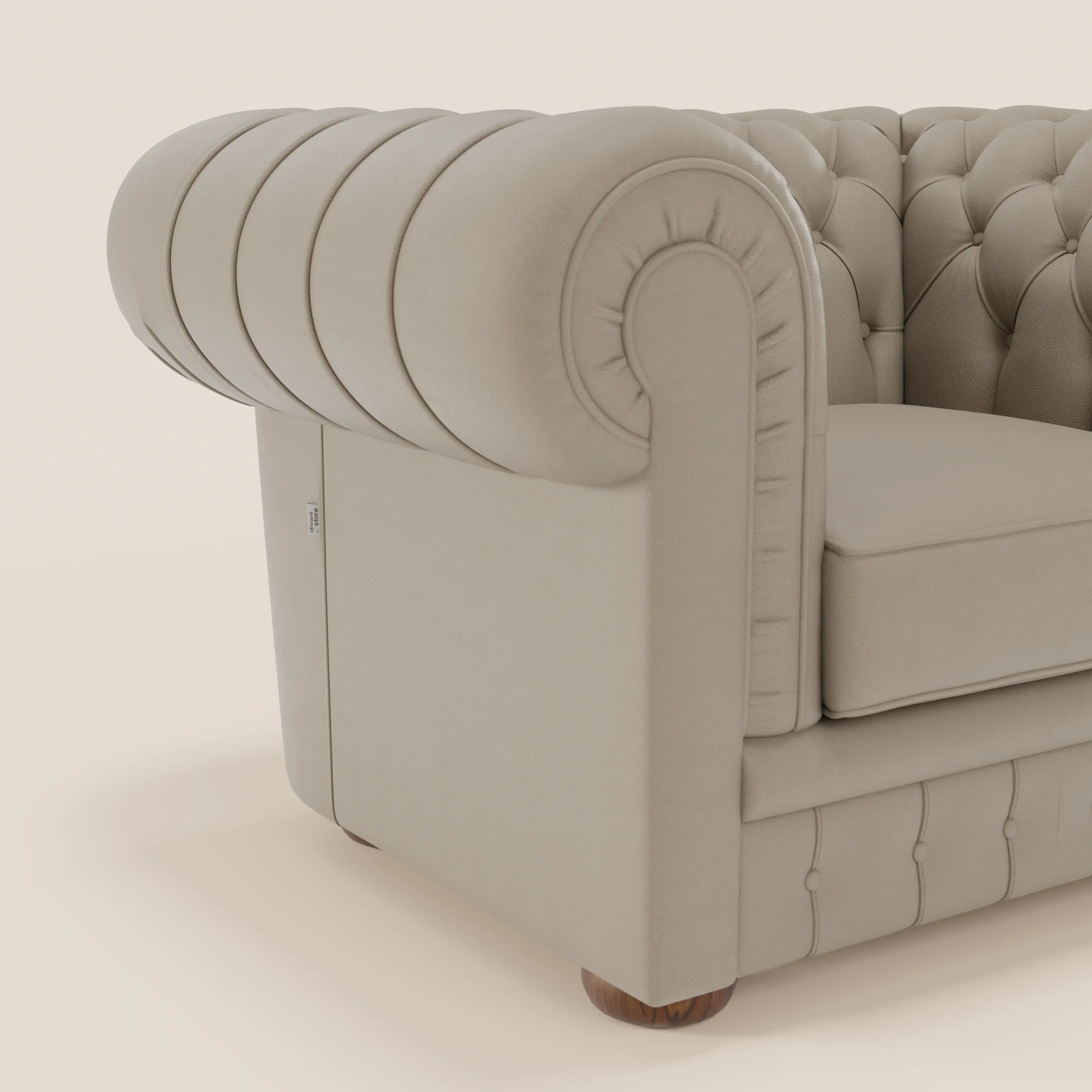 Chester Fauteuil en véritable cuir avec capitonné artisanal - Image 112
