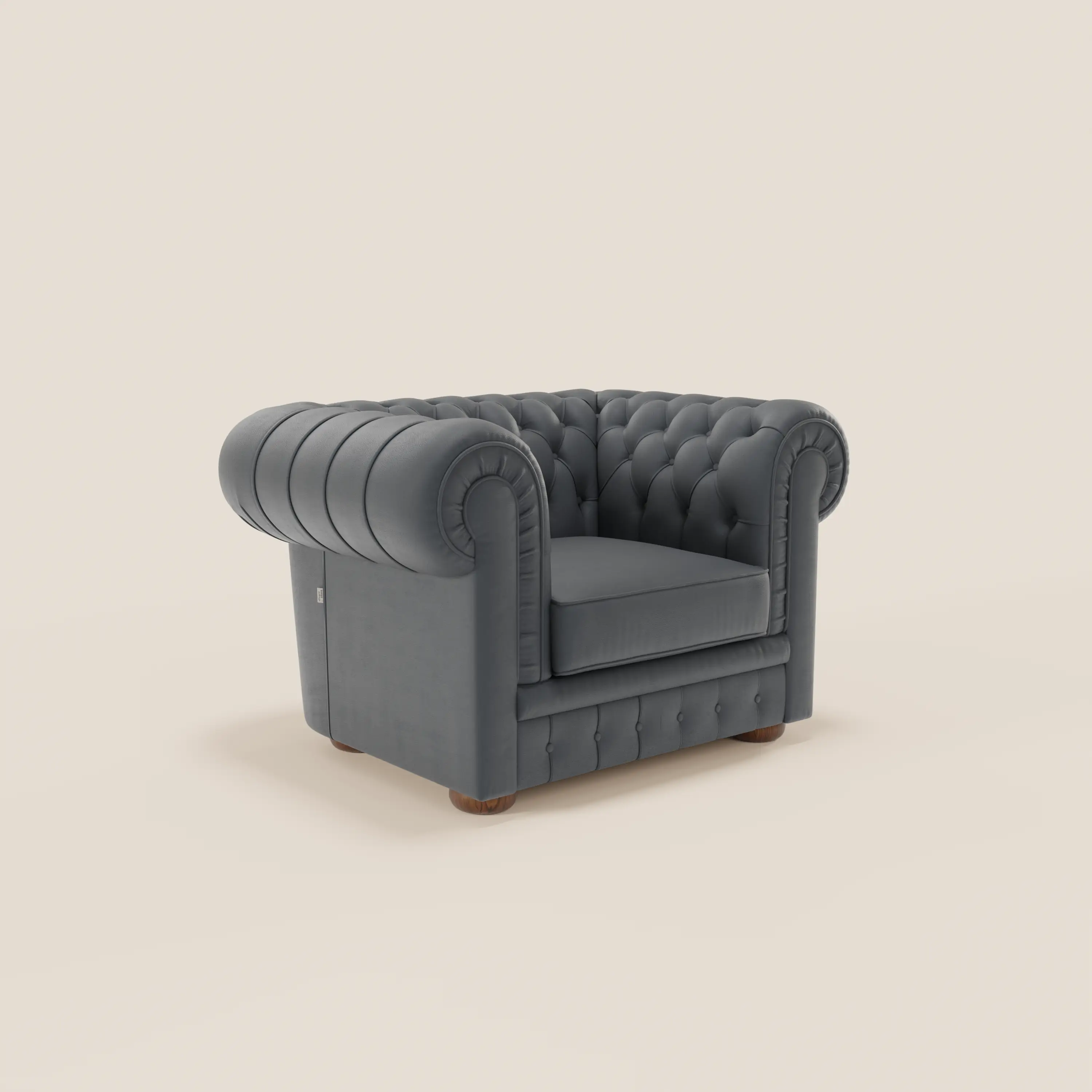 Chester Fauteuil en véritable cuir avec capitonné artisanal - Image 12