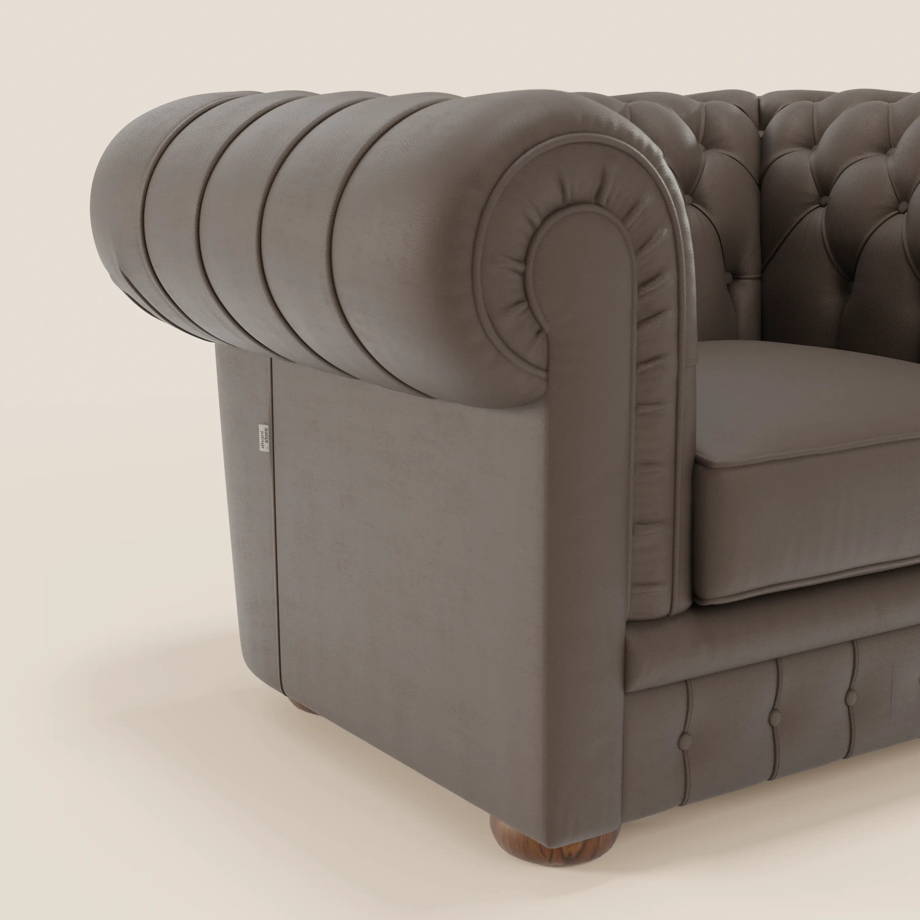 Chester Fauteuil en véritable cuir avec capitonné artisanal - Image 121