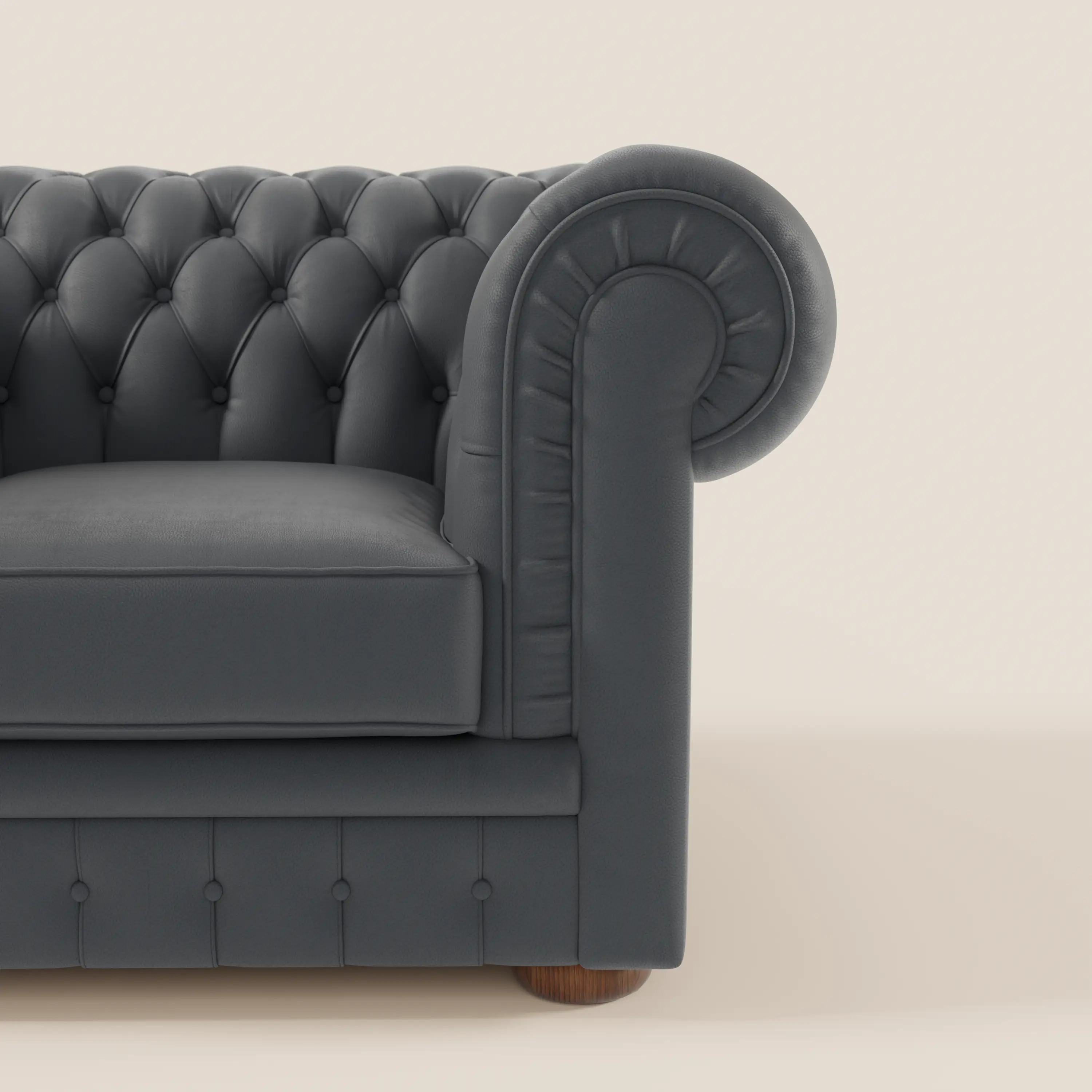 Chester Fauteuil en véritable cuir avec capitonné artisanal - Image 14