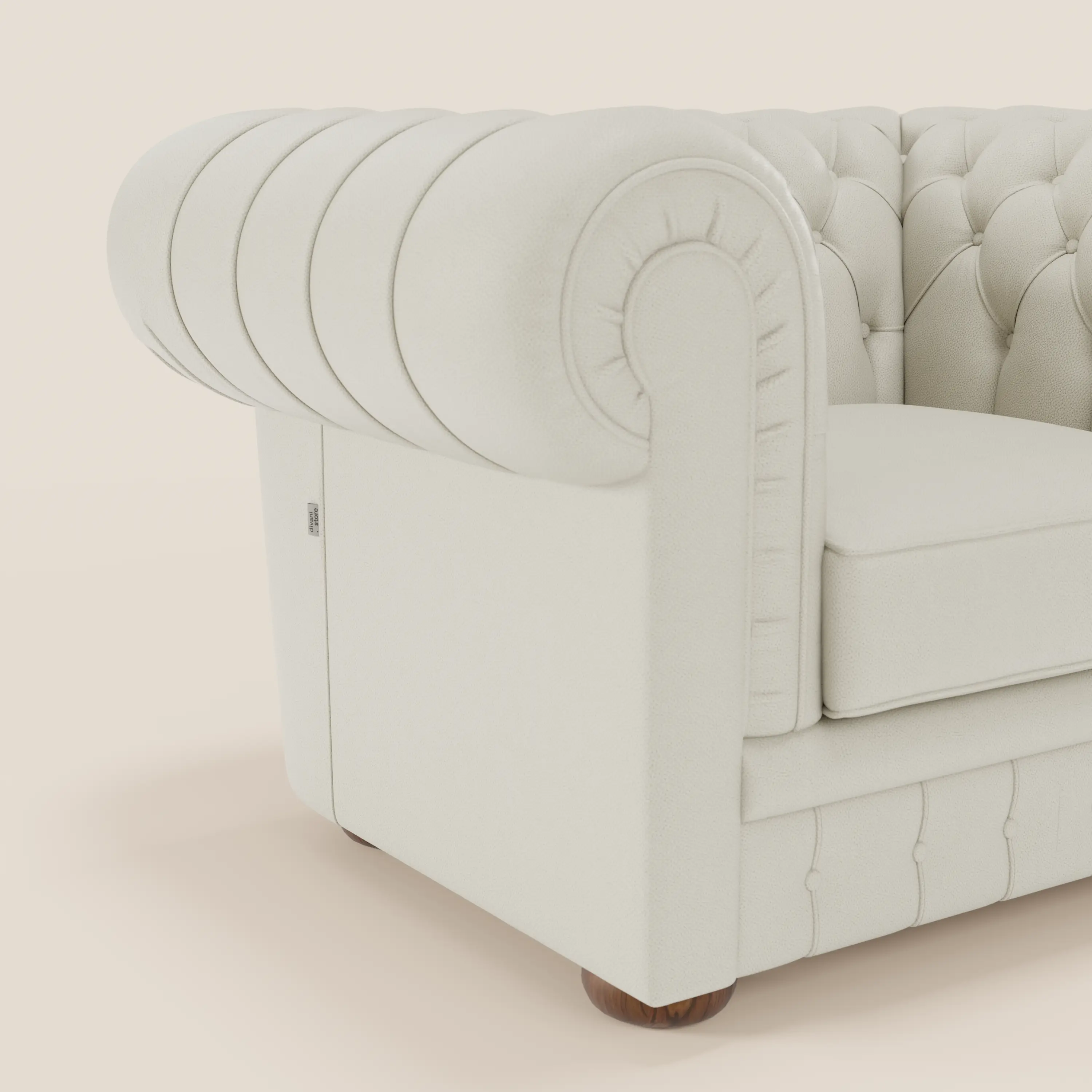 Chester Fauteuil en véritable cuir avec capitonné artisanal - Image 31