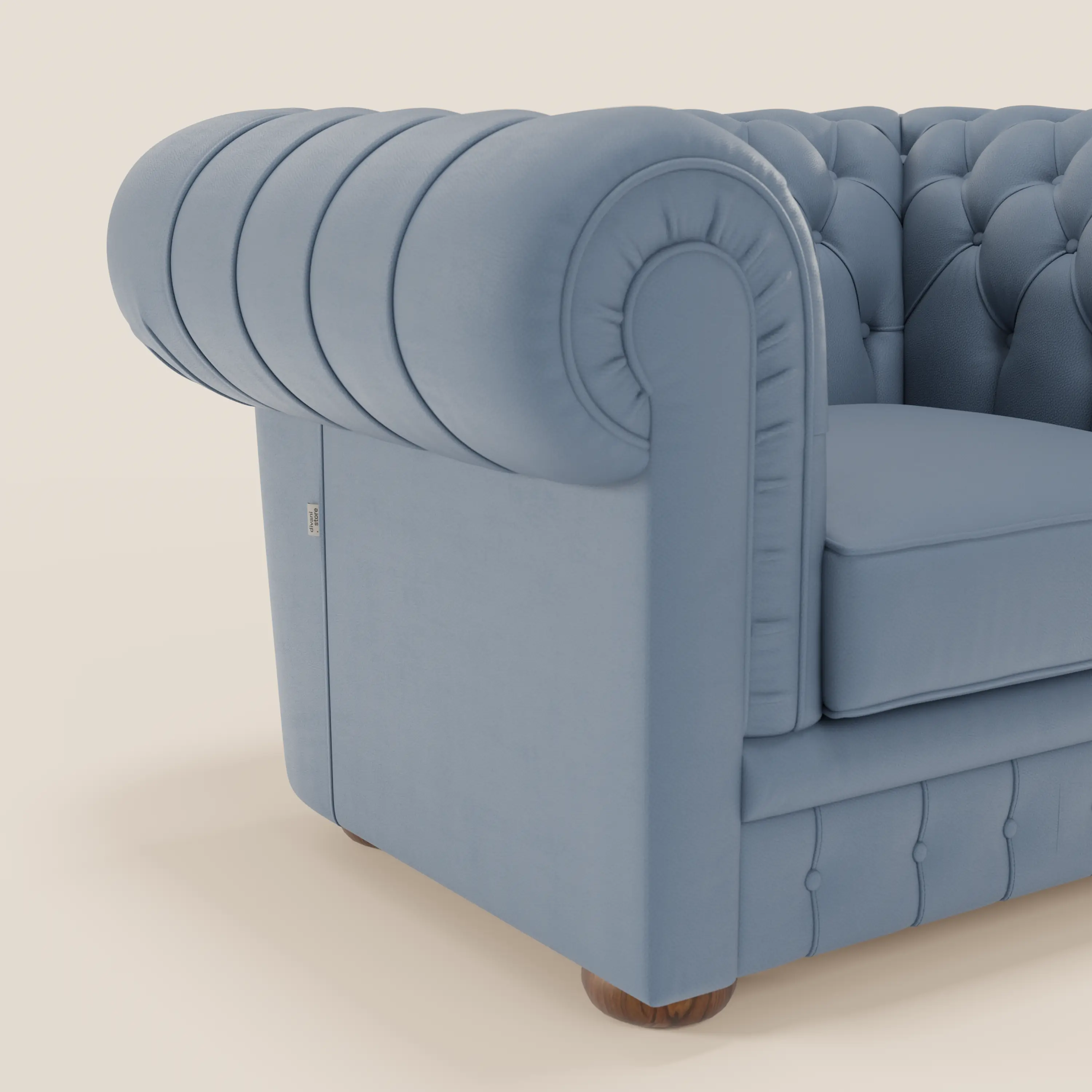 Chester Fauteuil en véritable cuir avec capitonné artisanal - Image 49