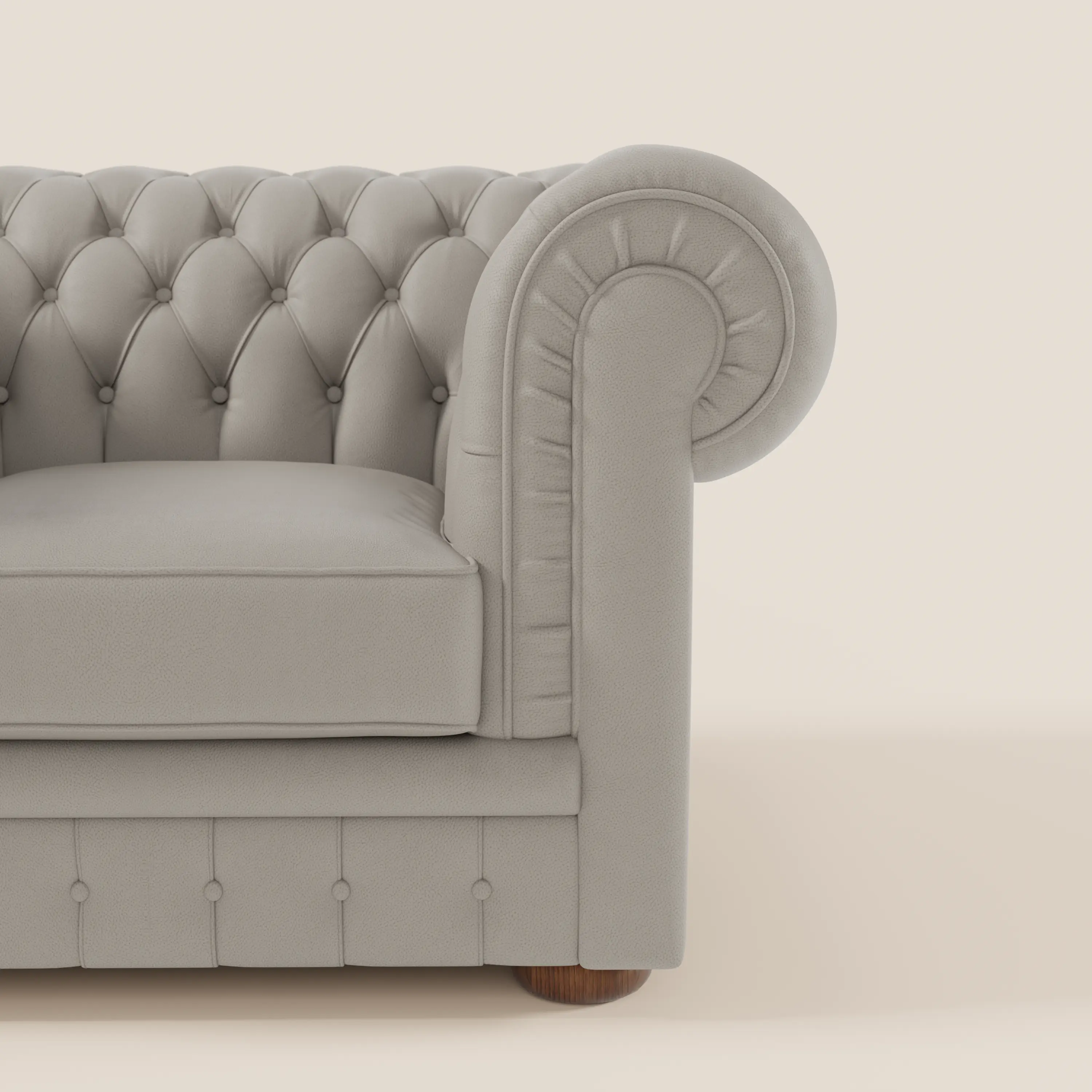 Chester Fauteuil en véritable cuir avec capitonné artisanal - Image 5