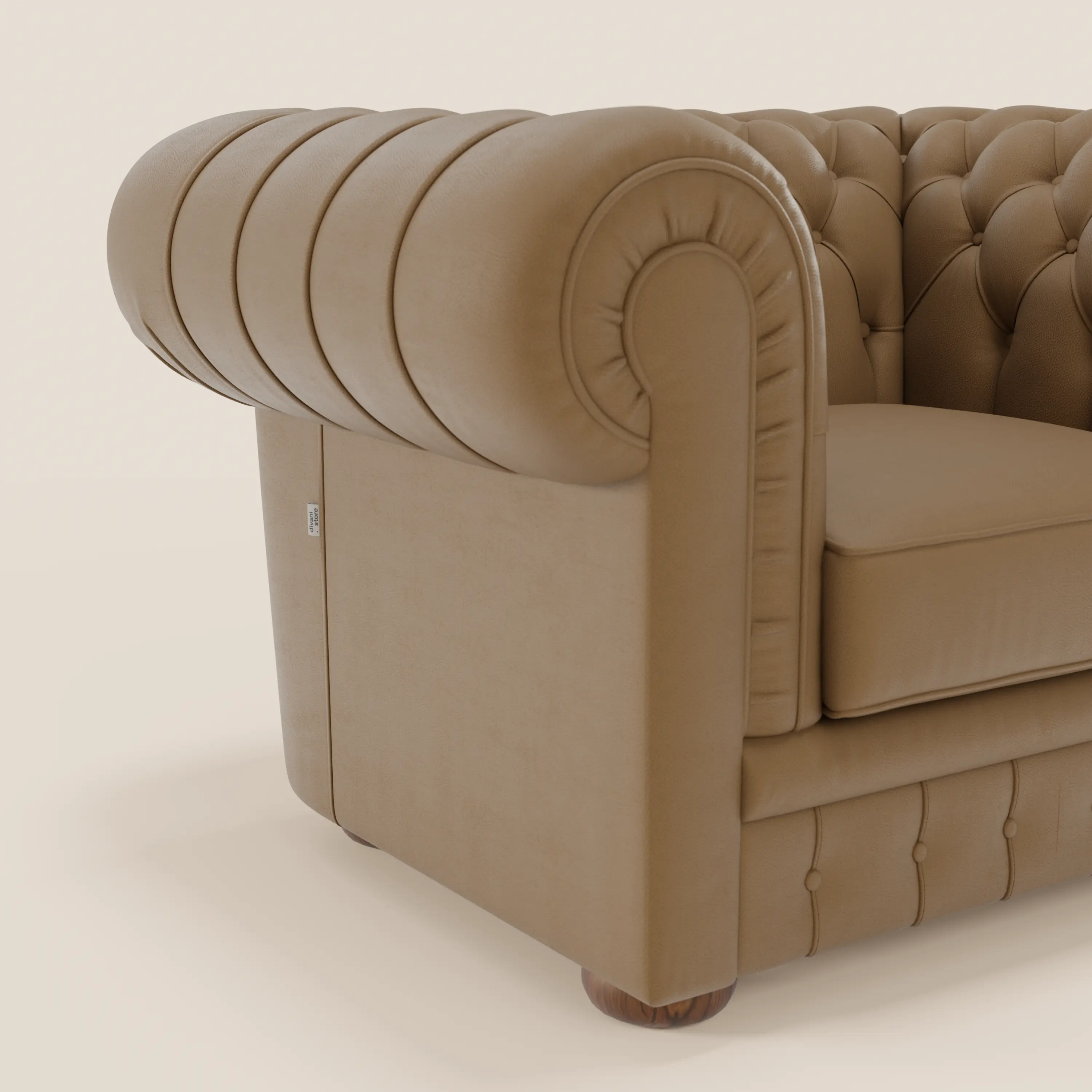 Chester Fauteuil en véritable cuir avec capitonné artisanal - Image 58