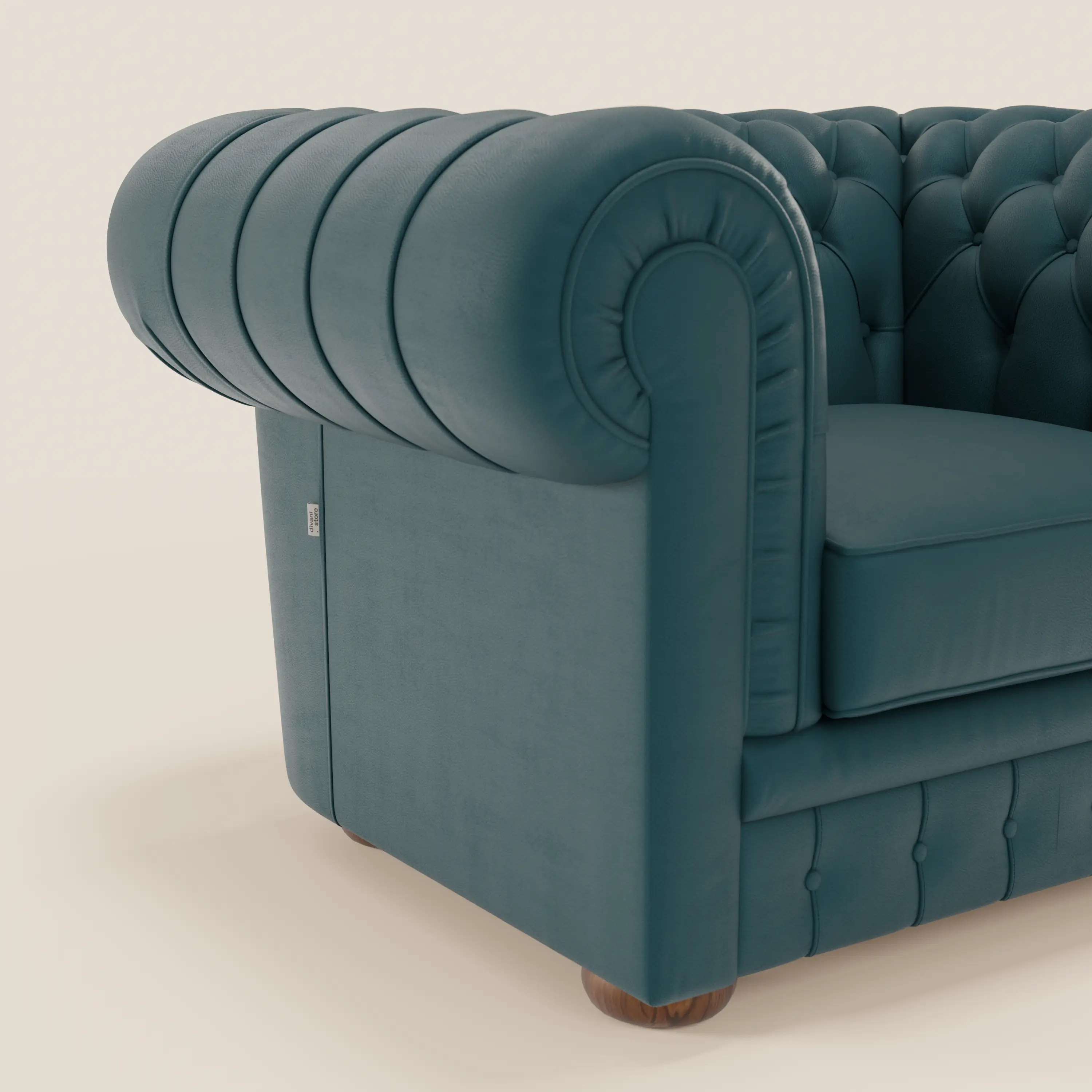 Chester Fauteuil en véritable cuir avec capitonné artisanal - Image 85