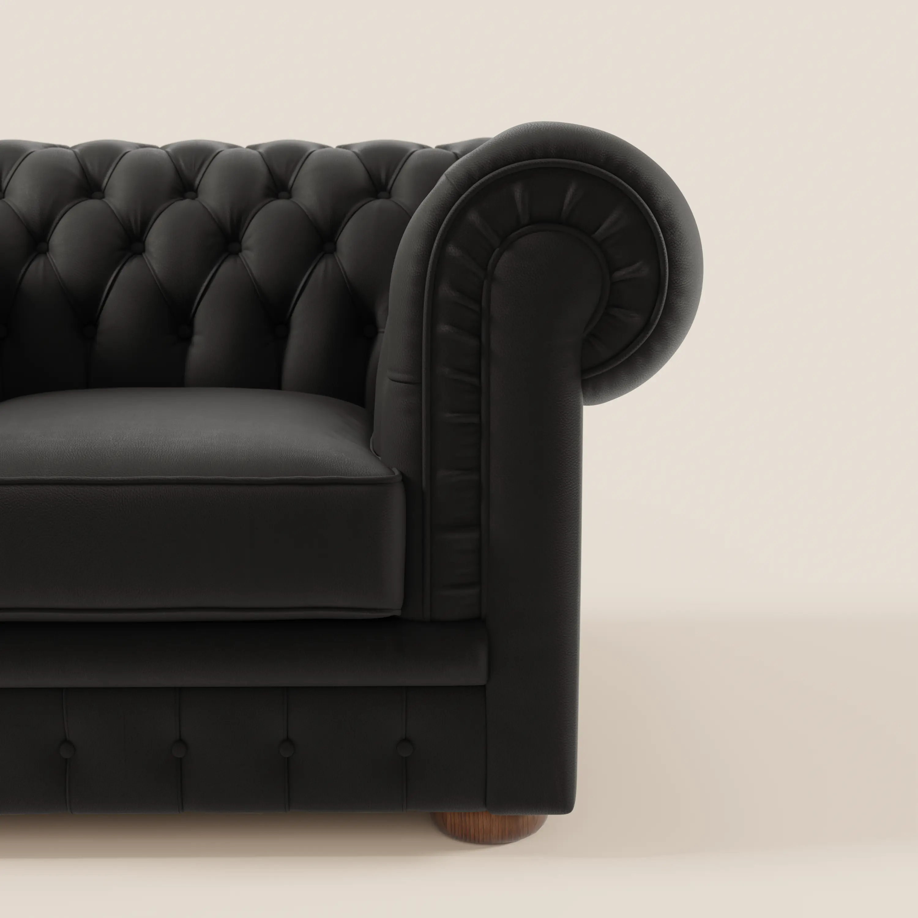 Chester Fauteuil en véritable cuir avec capitonné artisanal - Image 95