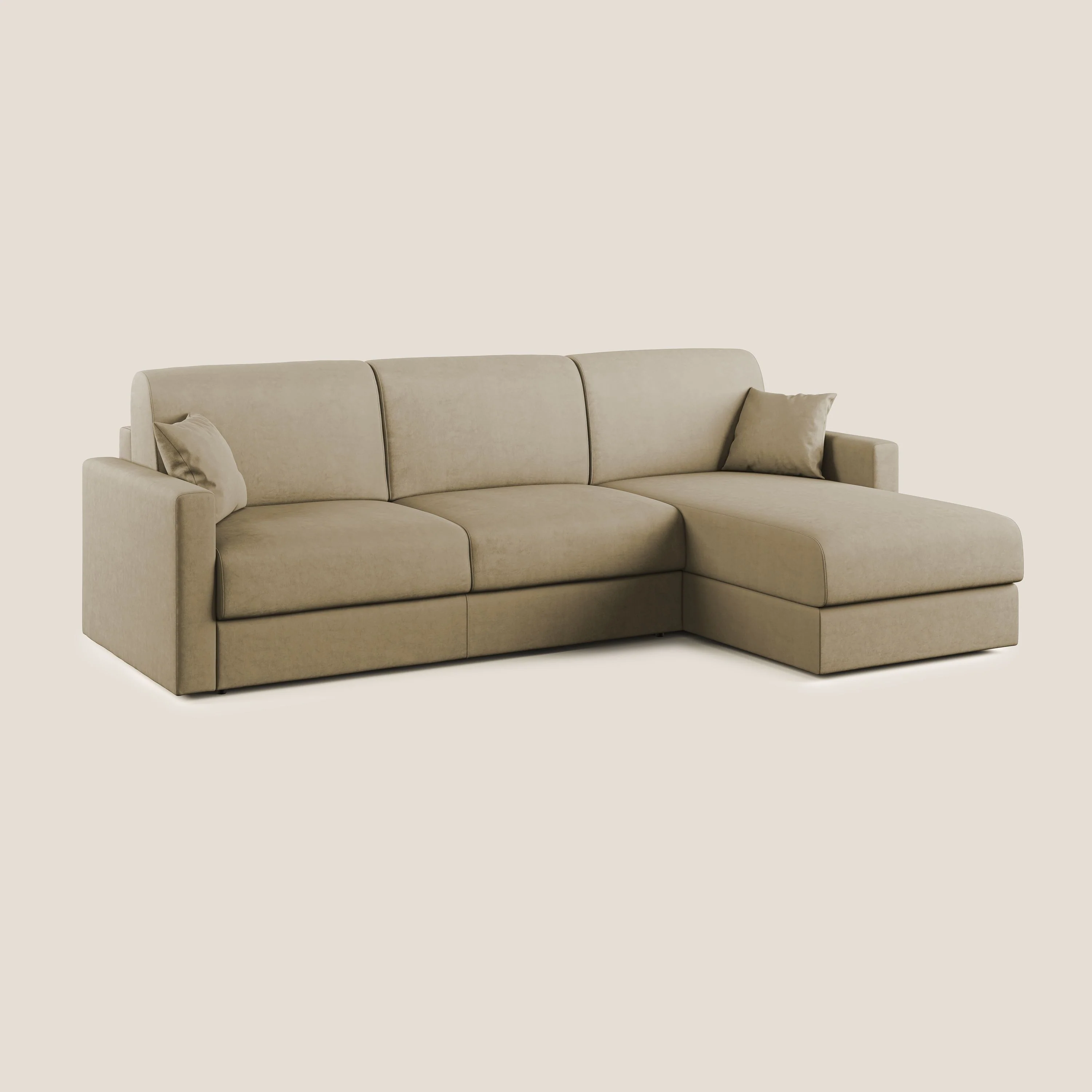 Chris canapé d'angle convertible en microfibre détachable T11 beige - Image 2