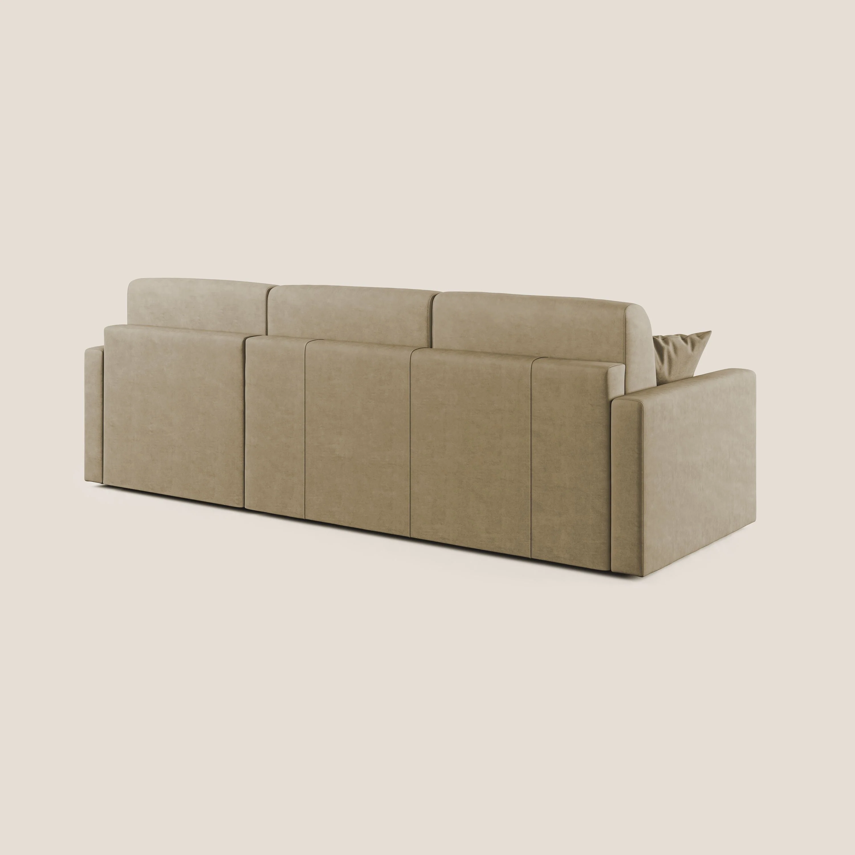 Chris canapé d'angle convertible en microfibre détachable T11 beige - Image 4
